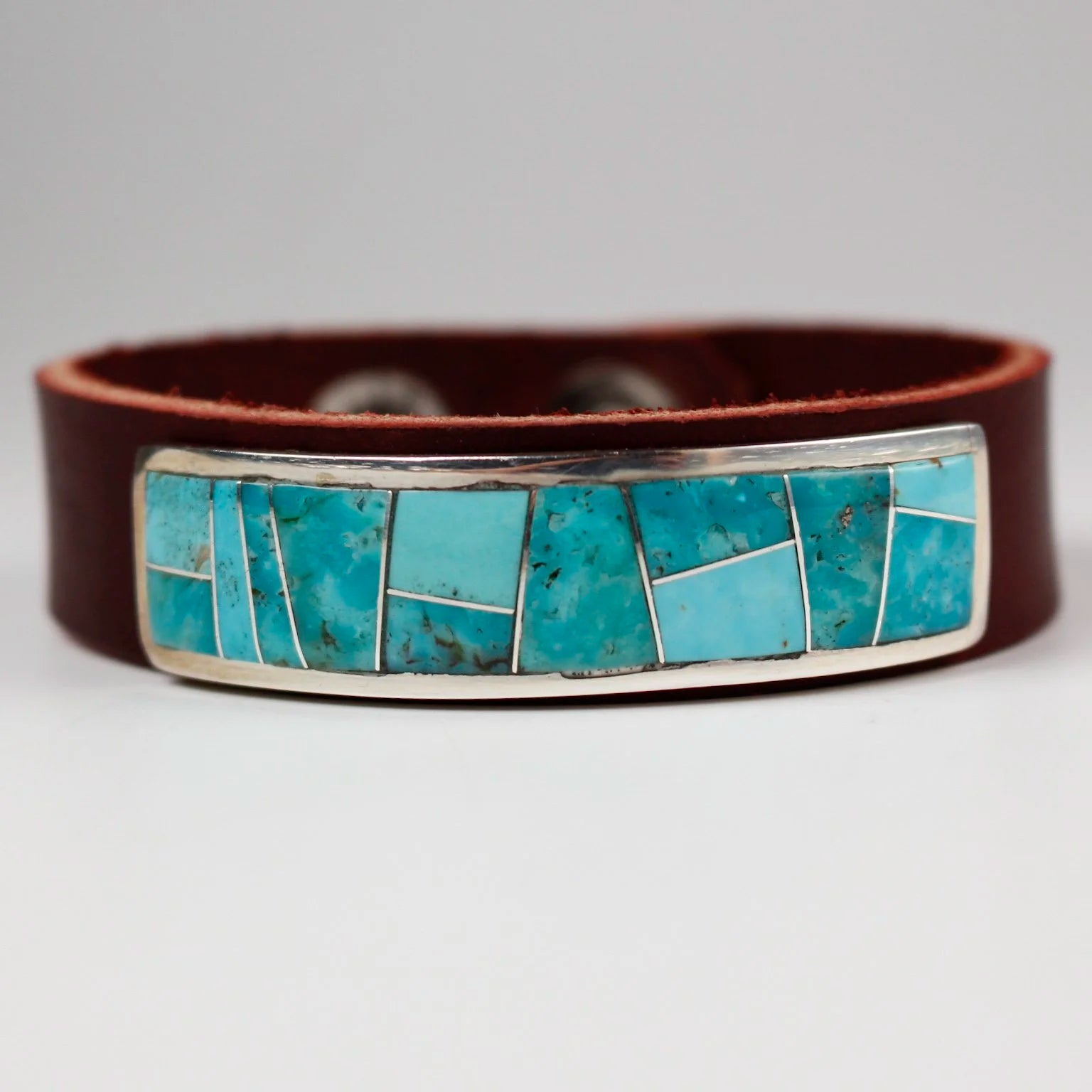 Turquoise Inlay on Leather
