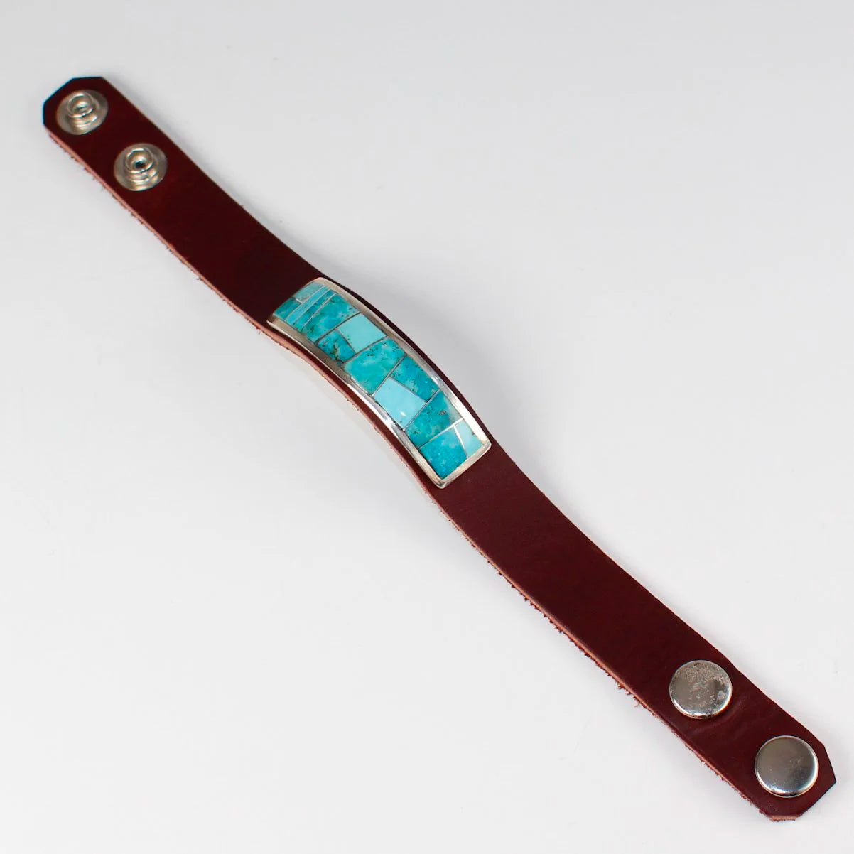 Turquoise Inlay on Leather