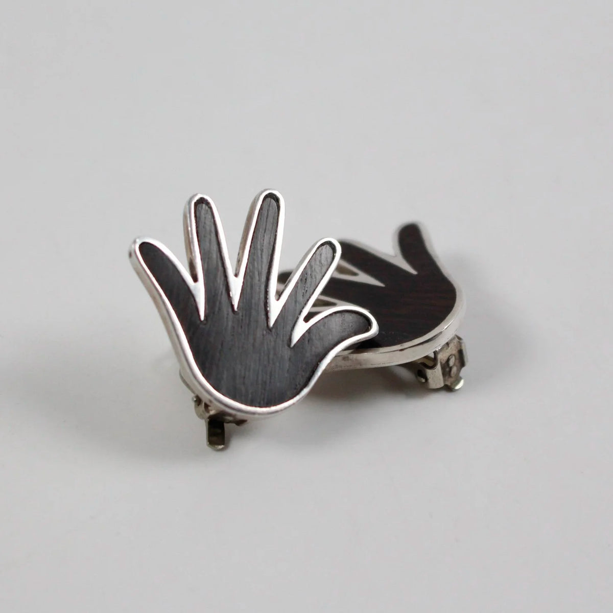 William Spratling - Ebony Hand Clip on Earrings