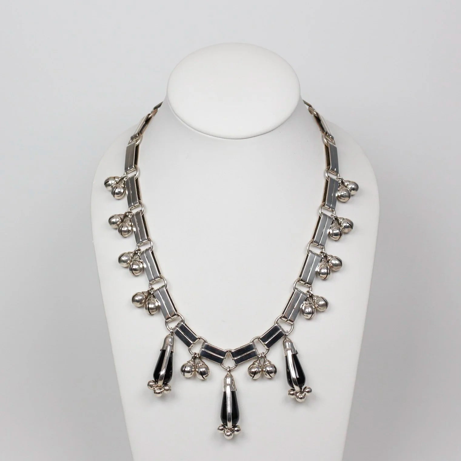 William Spratling - Cascabels Necklace with Obsidian Drops