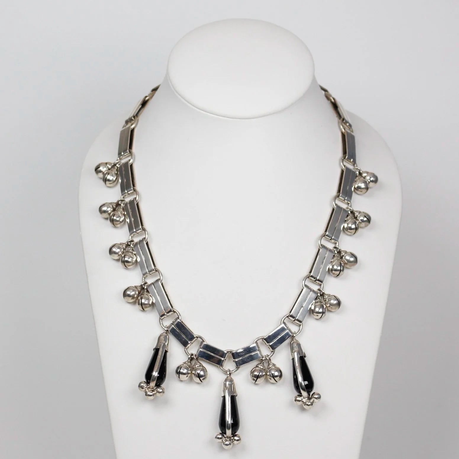 William Spratling - Cascabels Necklace with Obsidian Drops
