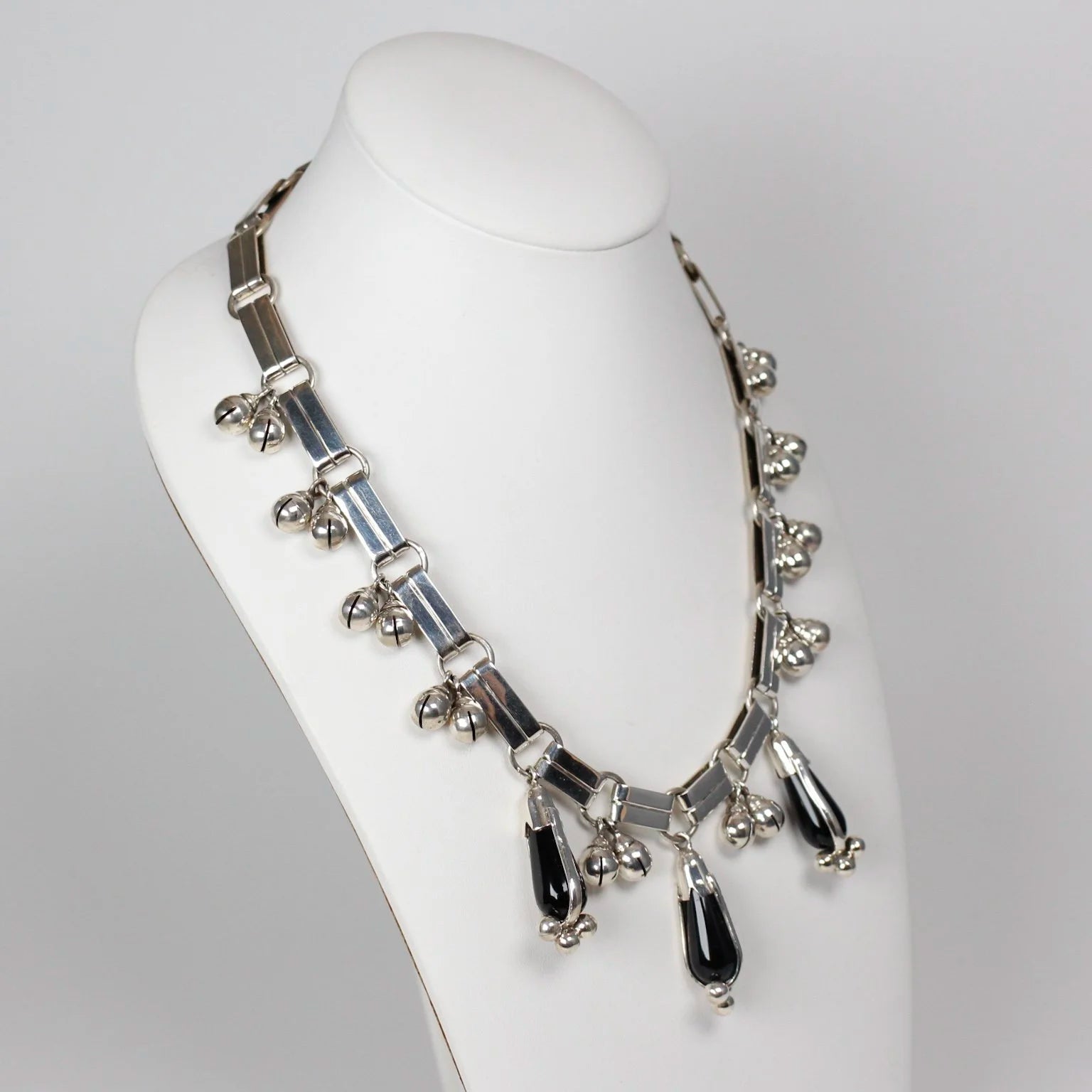 William Spratling - Cascabels Necklace with Obsidian Drops