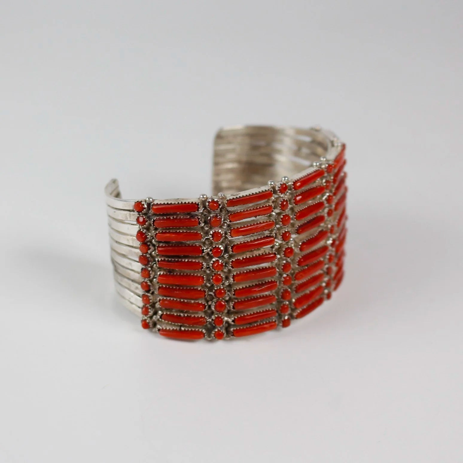 Zuni Coral Petit Point - Needle Work Cuff