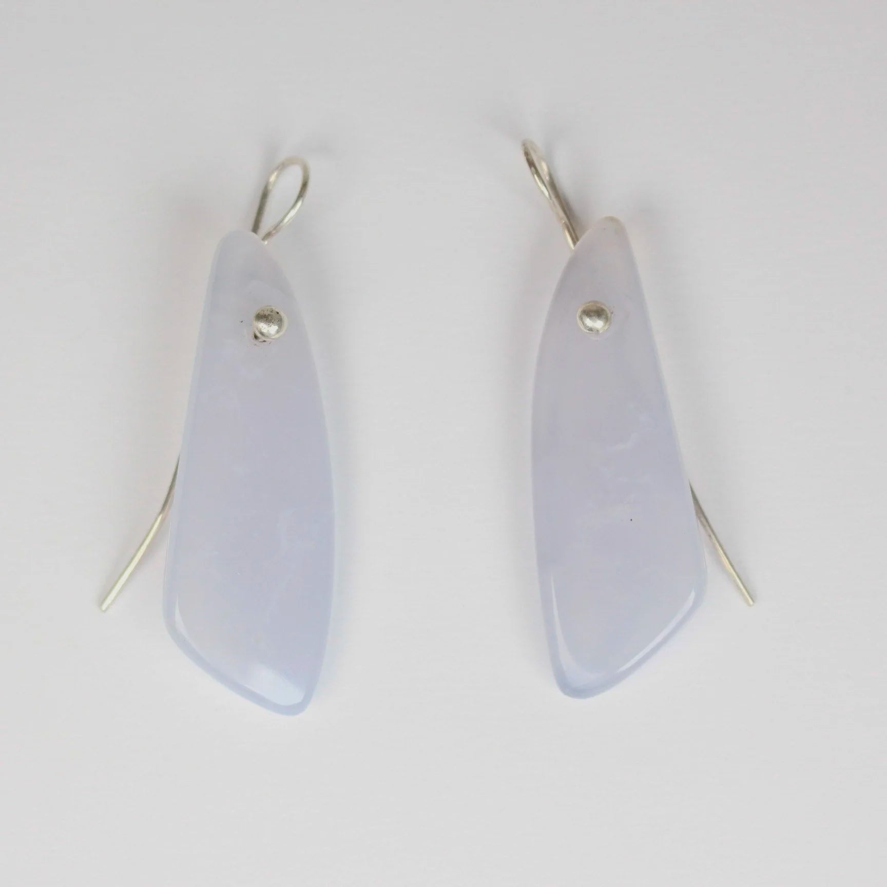 Sebastian Cilento - Wing Tab Drop Earrings - Blue Chalcedony