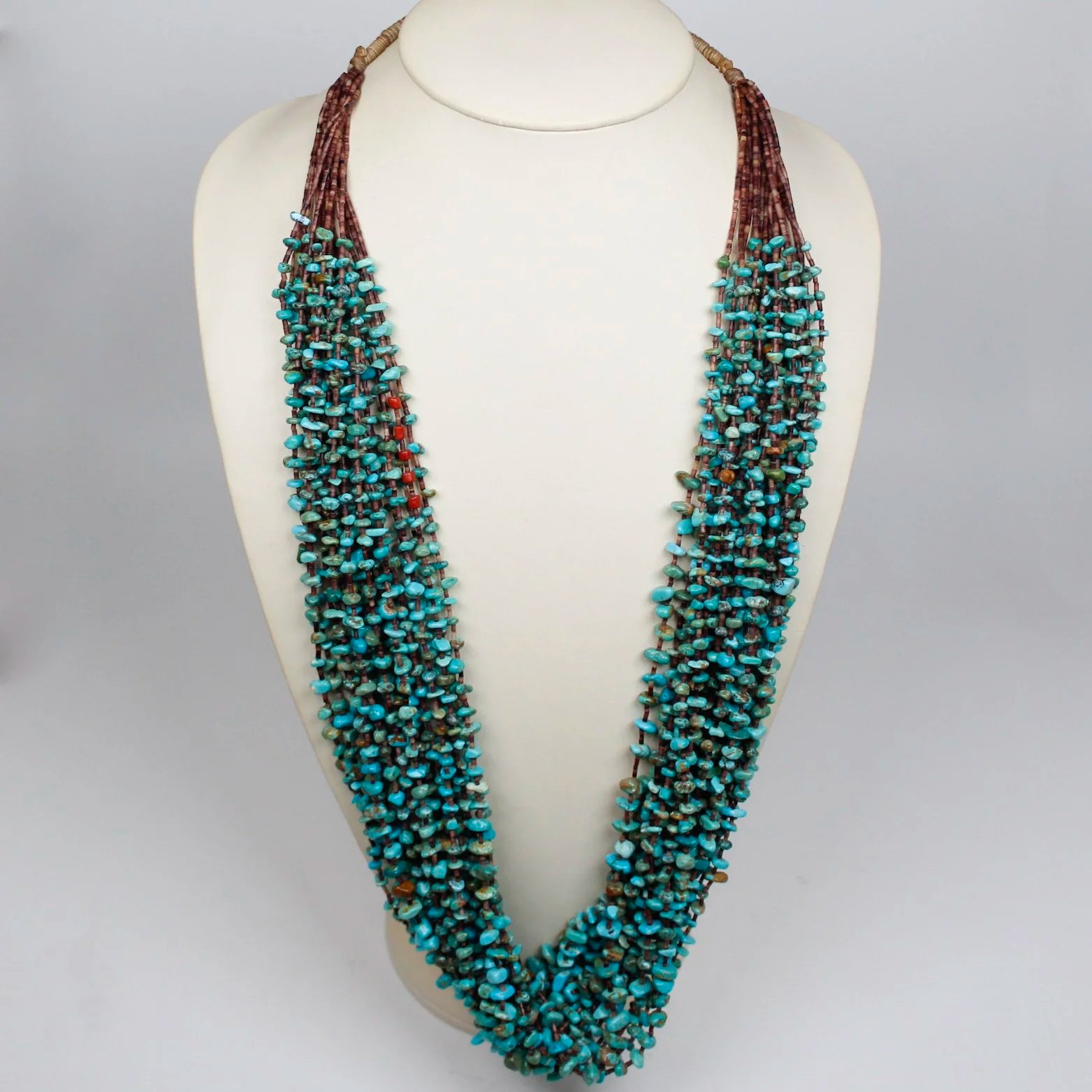 Vintage 20 strand turquoise nugget necklace