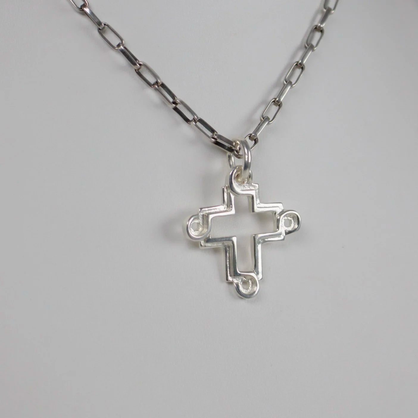 B.C. for South West Trader - Open Maya Cross - Silver Polished