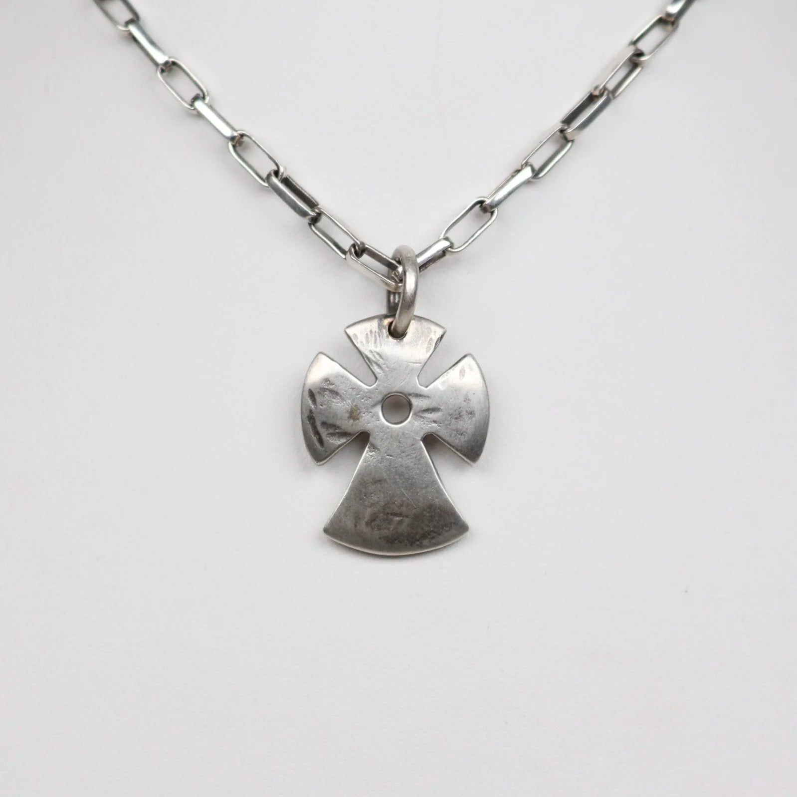 B.C. for South West Trader - Small Pueblo Angle Cross - Sterling Weathered Finish