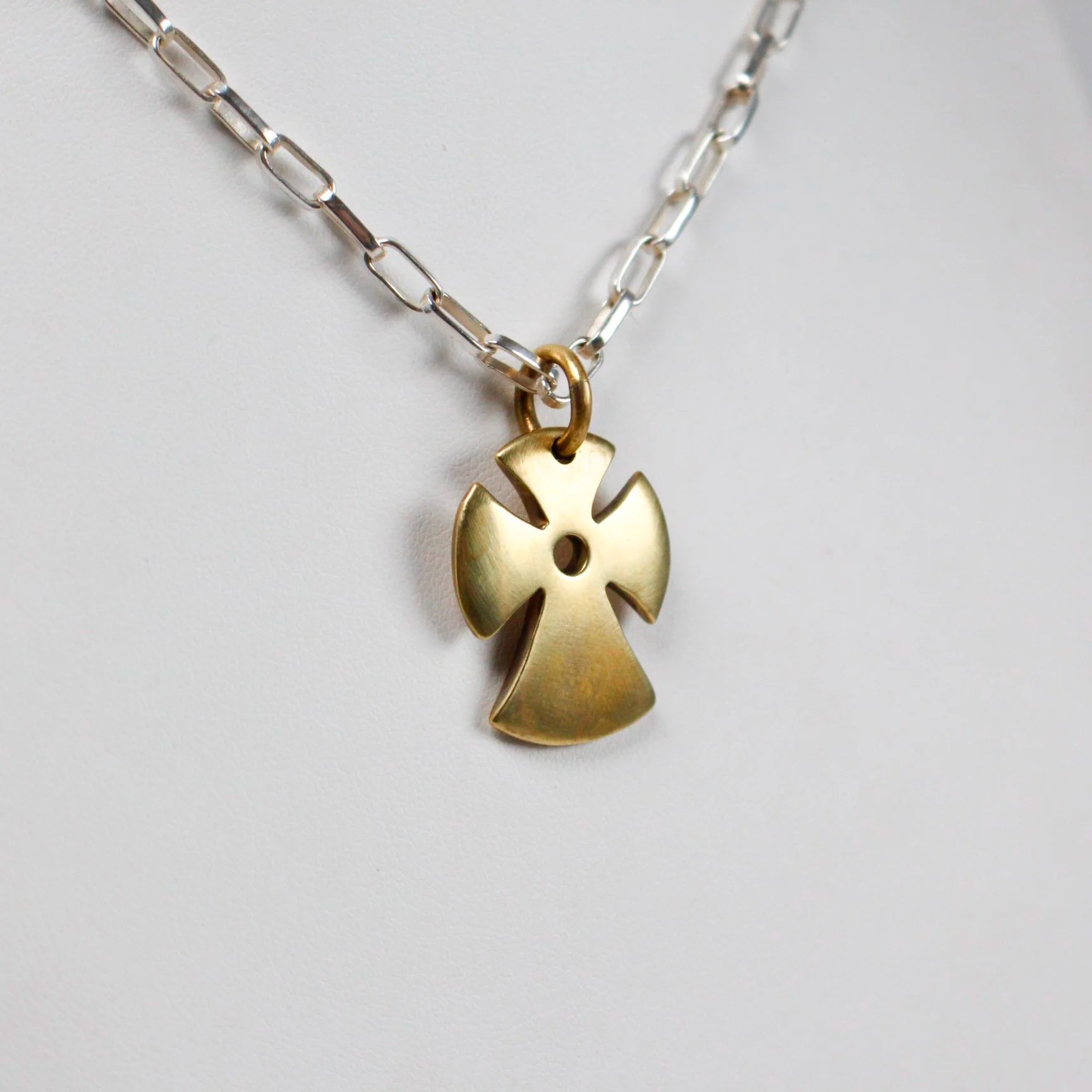B.C. for South West Trader - Small Pueblo Angel Cross - Brass Brushed Finish