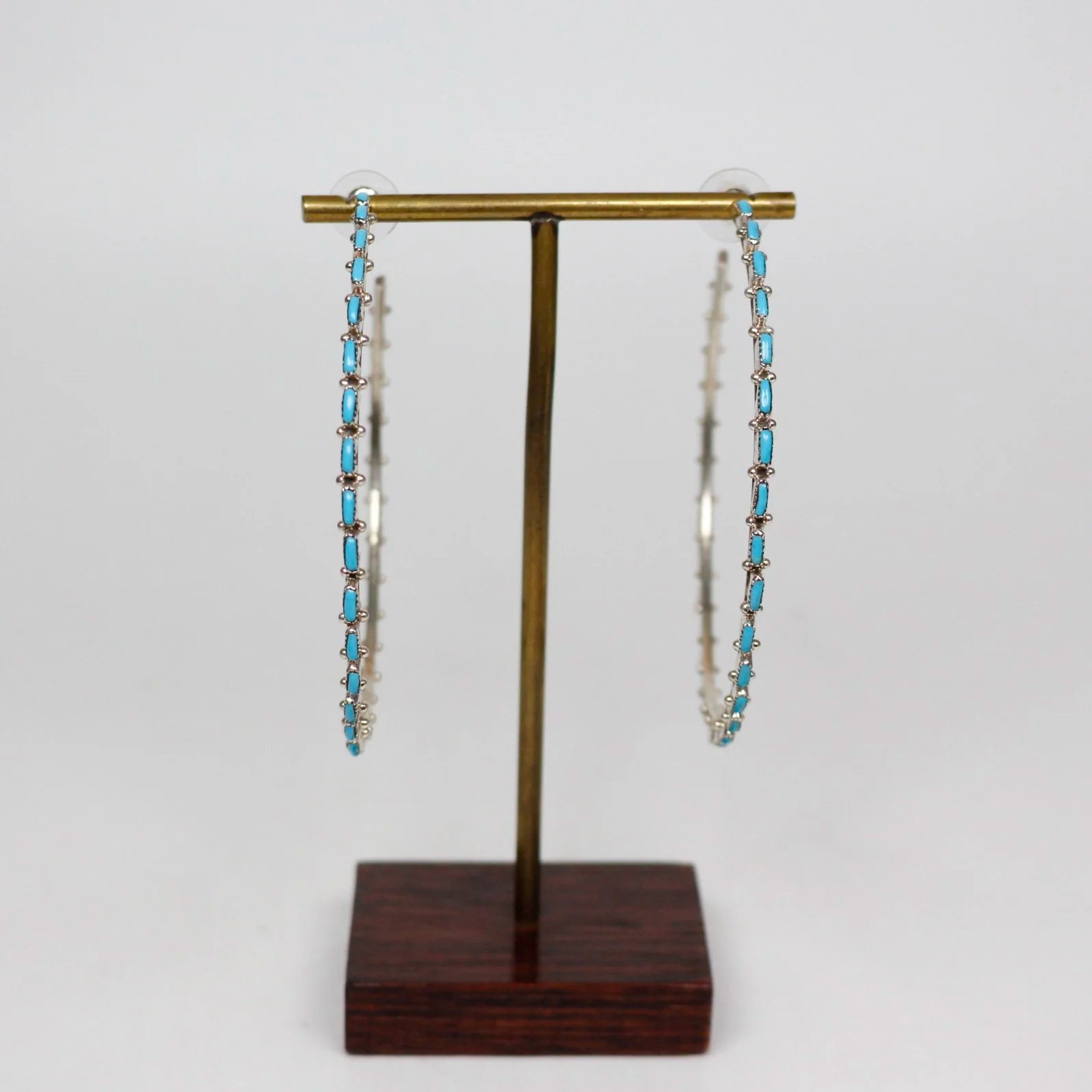 Massive Zuni Petit Point Hoop Earrings