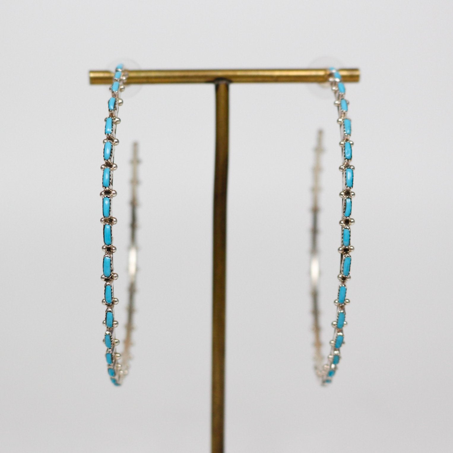Massive Zuni Petit Point Hoop Earrings