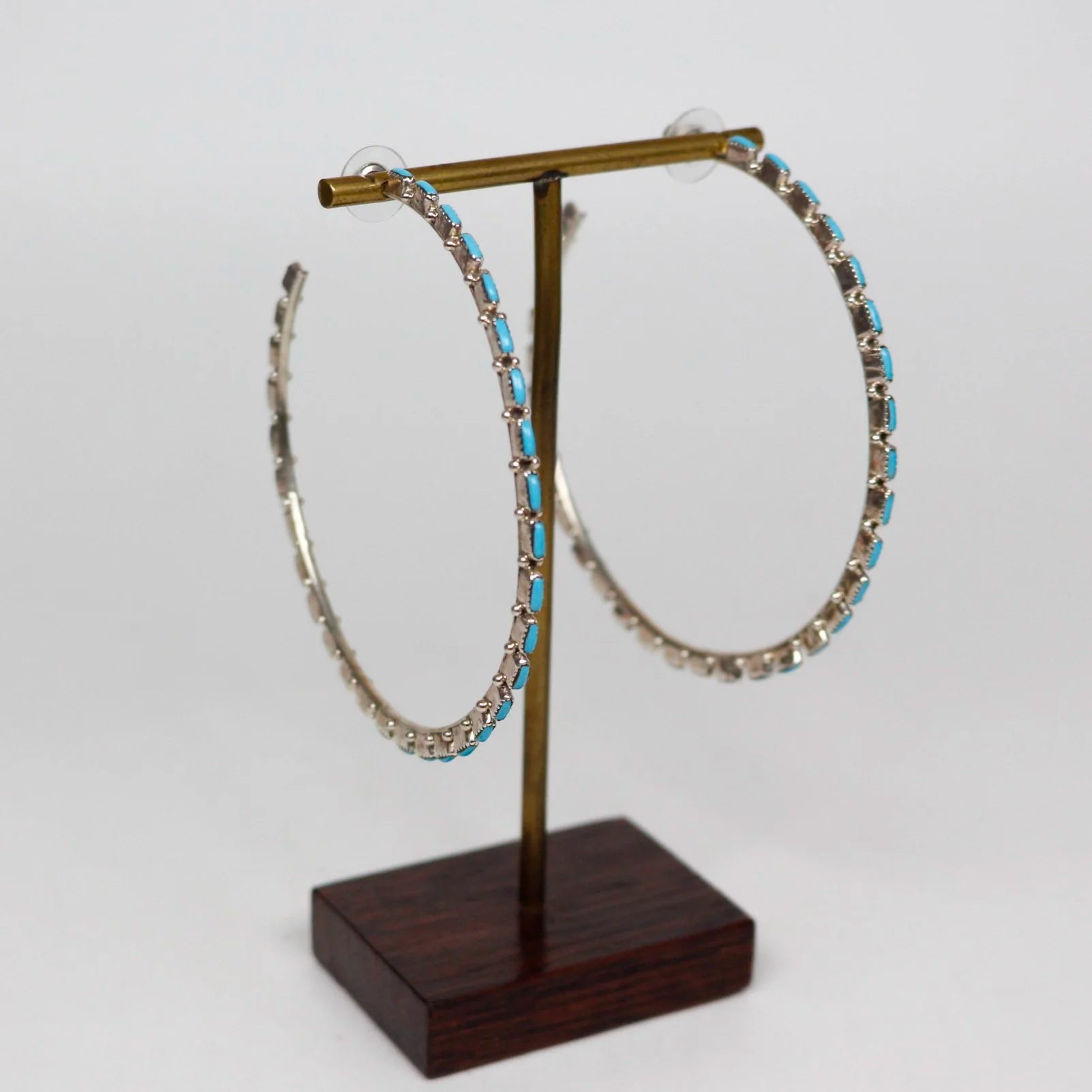 Massive Zuni Petit Point Hoop Earrings