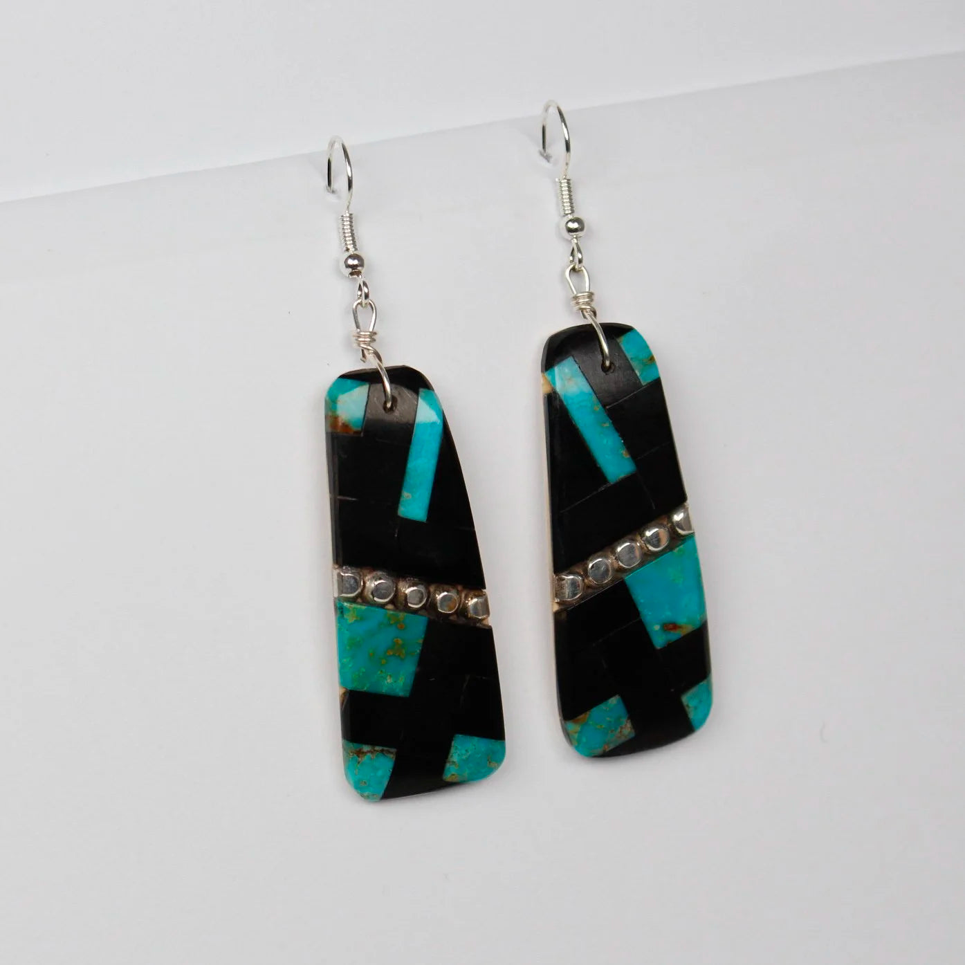 Kewa Mosiac Earrings with Silver Beads
