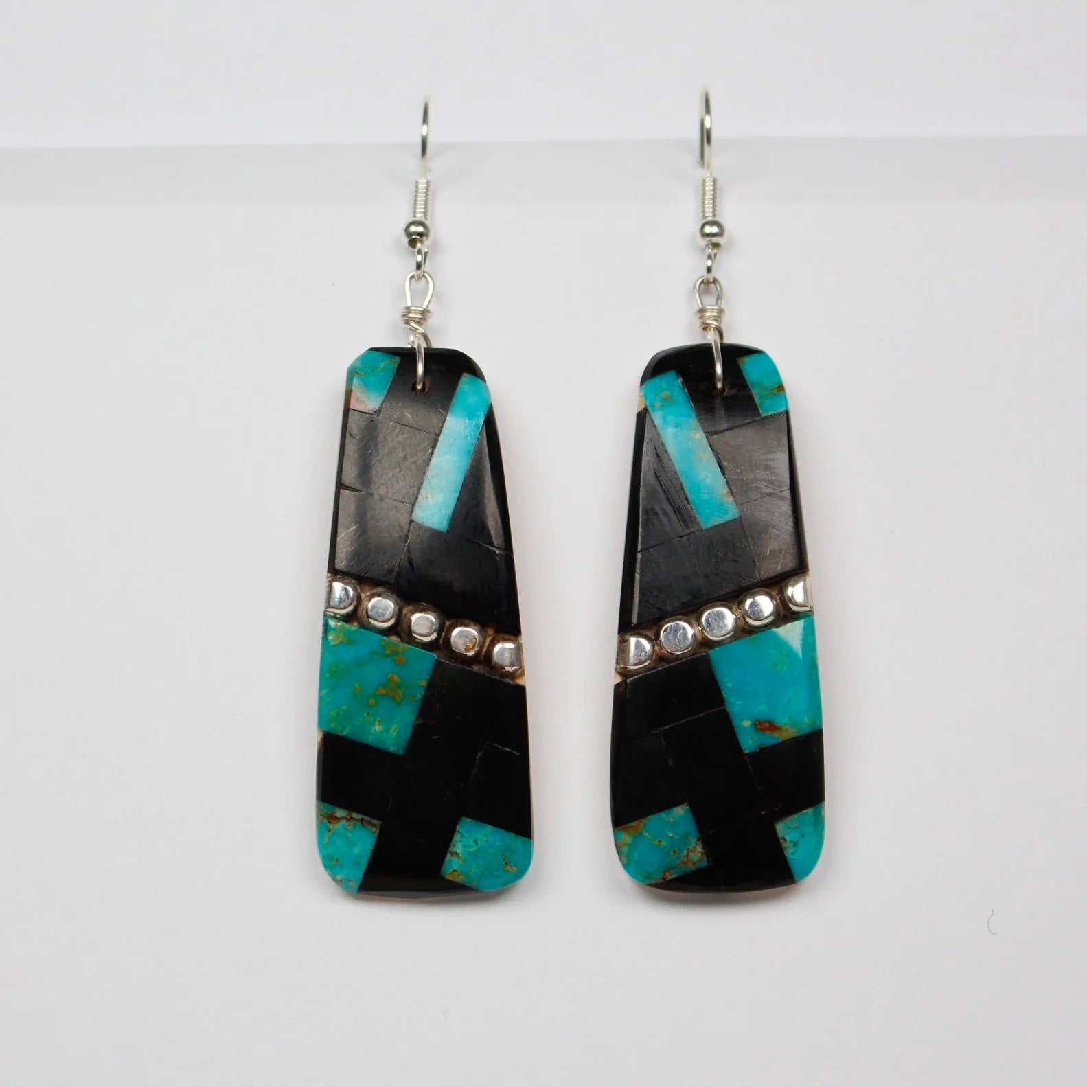 Kewa Mosiac Earrings with Silver Beads