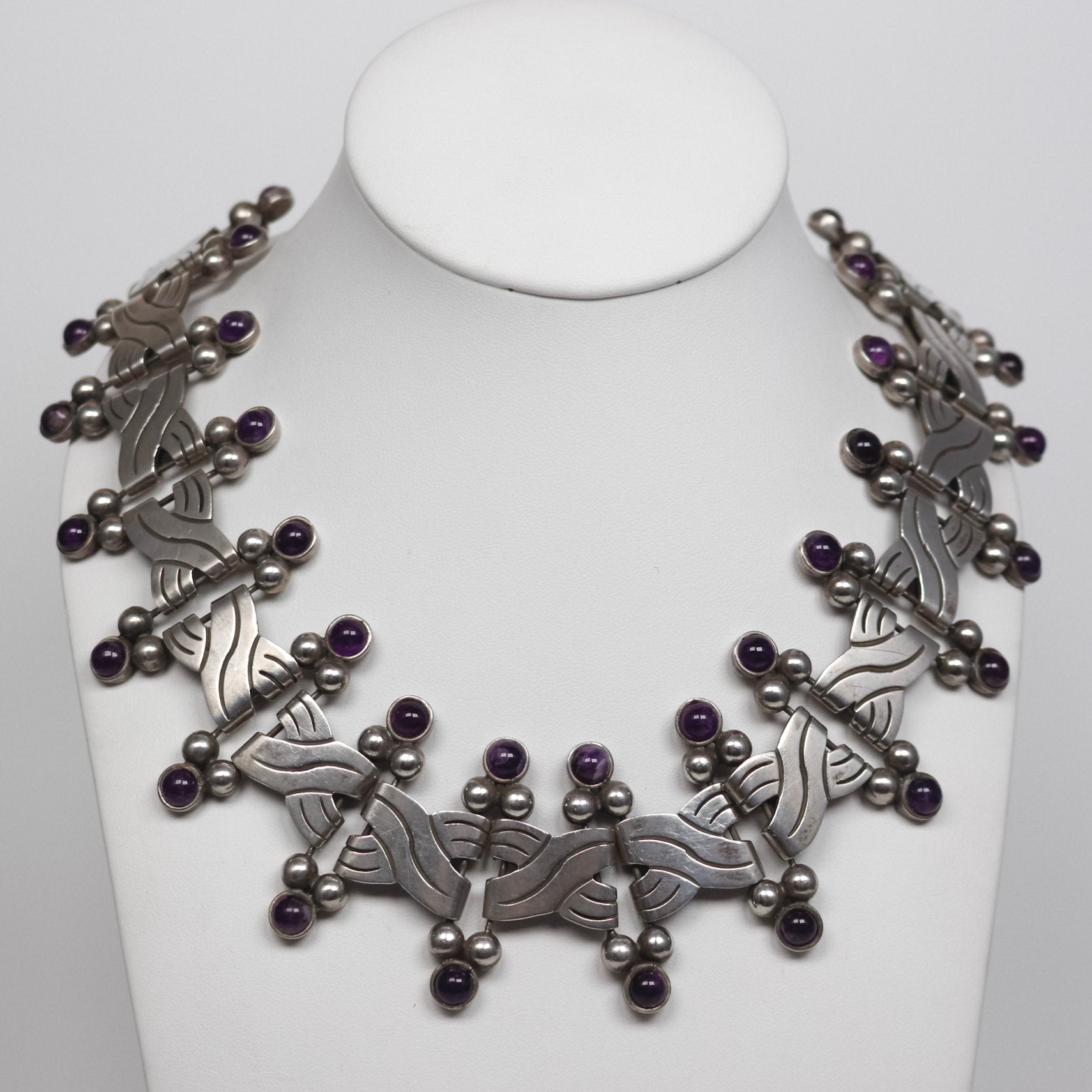 William Spratling - Vintage Triple Spheres Necklace Amethyst