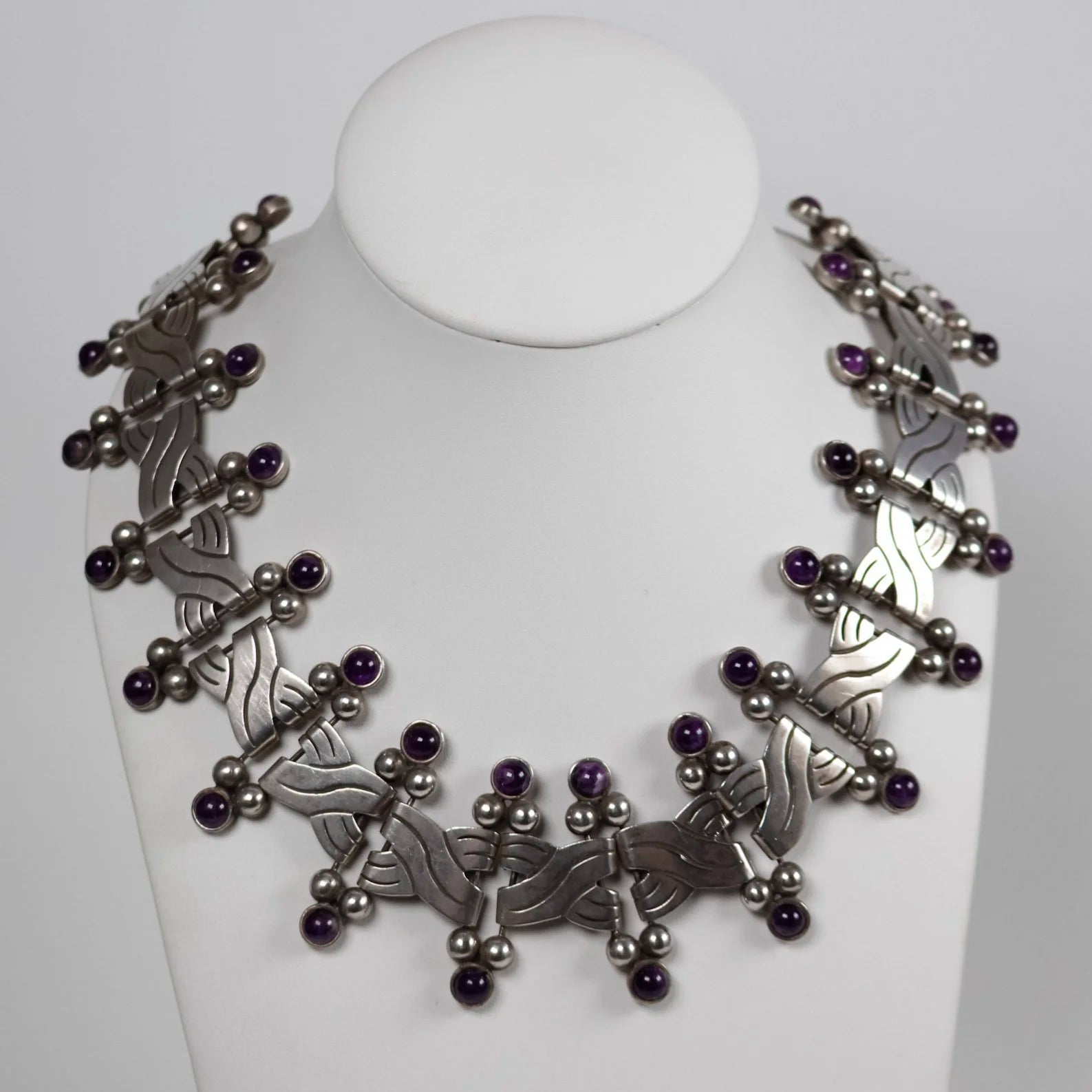 William Spratling - Vintage Triple Spheres Necklace Amethyst