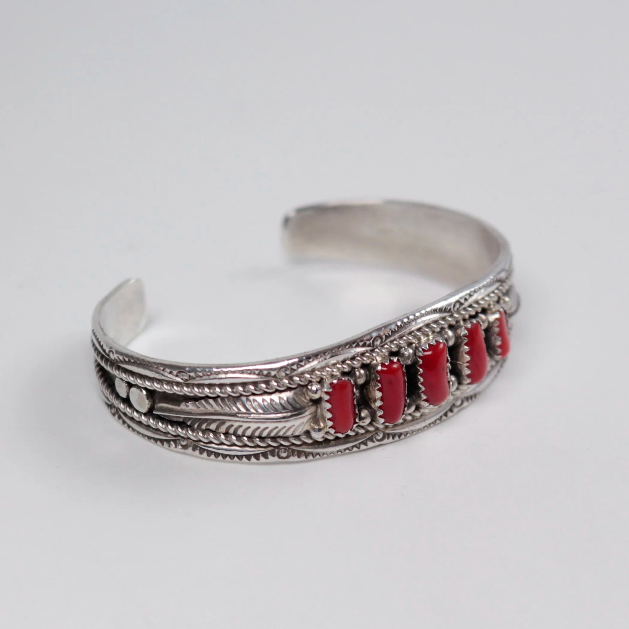 Navajo Coral Shadowbox Cuff