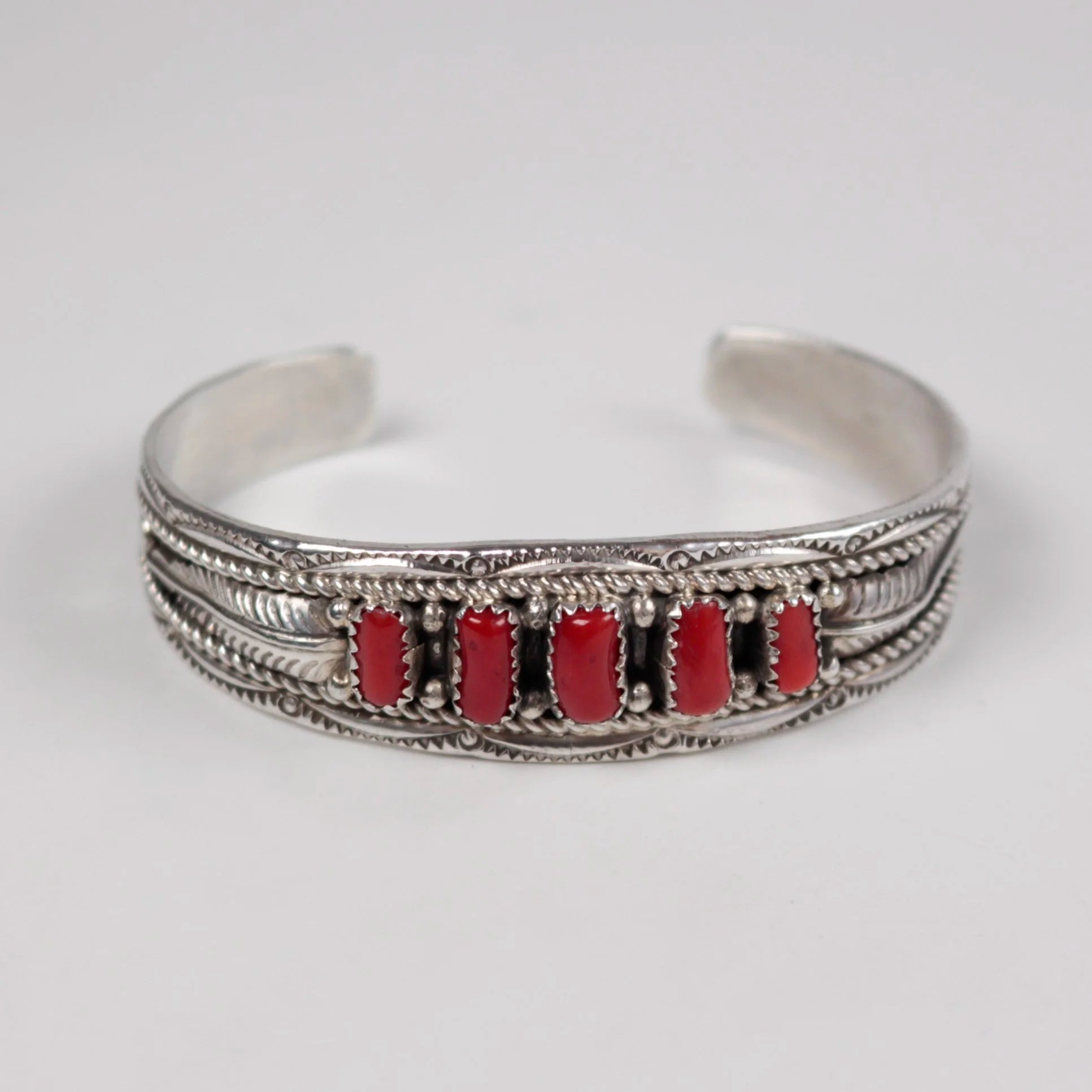 Navajo Coral Shadowbox Cuff