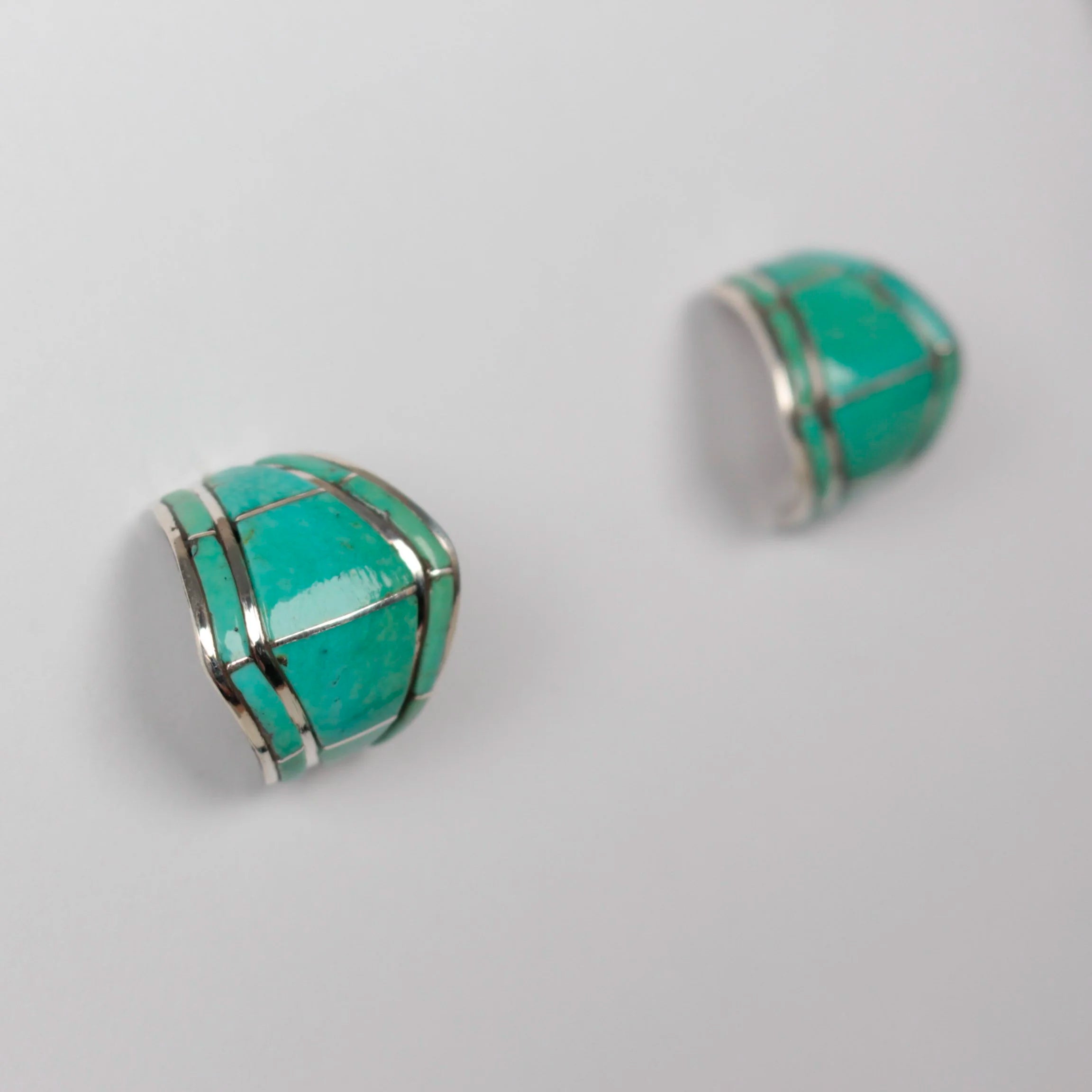 Zuni Inlay Turquoise Hoop