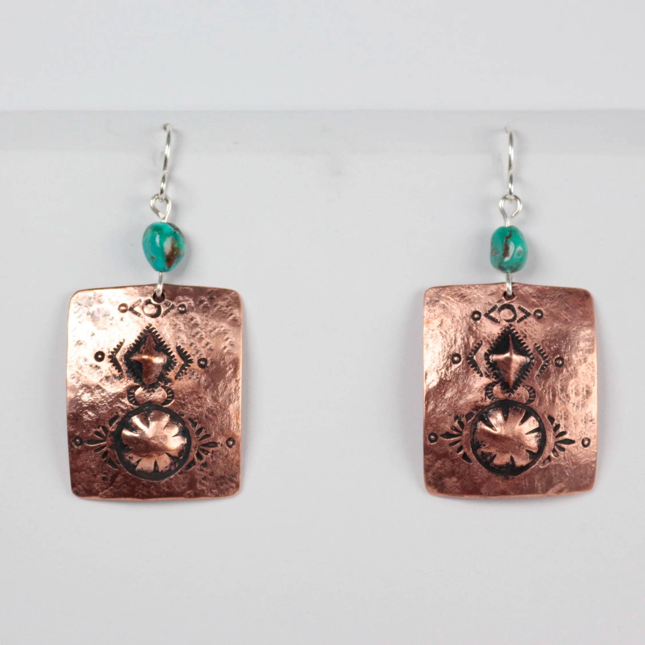 Navajo Copper Shield Earrings