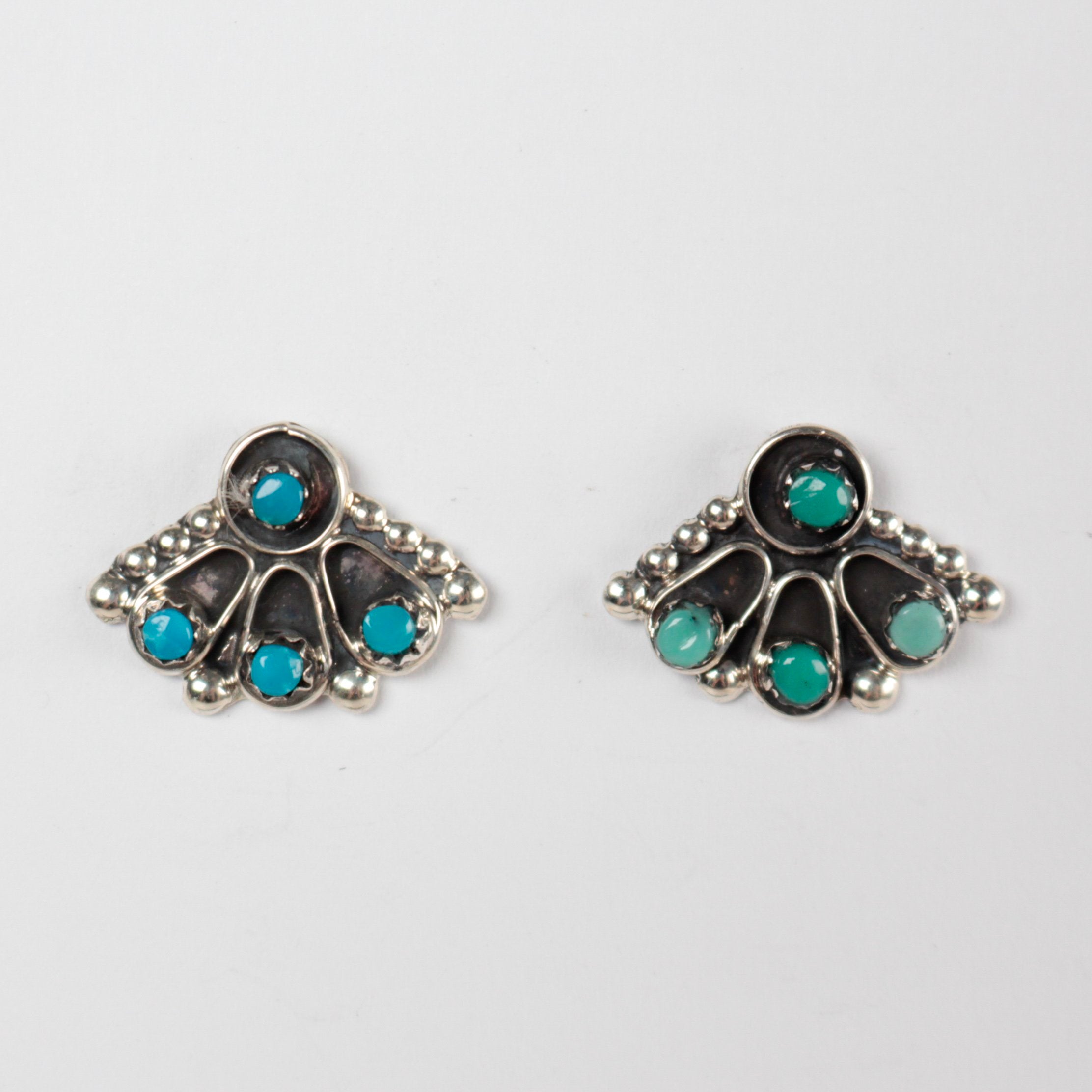 Zuni Vintage Turquoise Petit Point Earrings