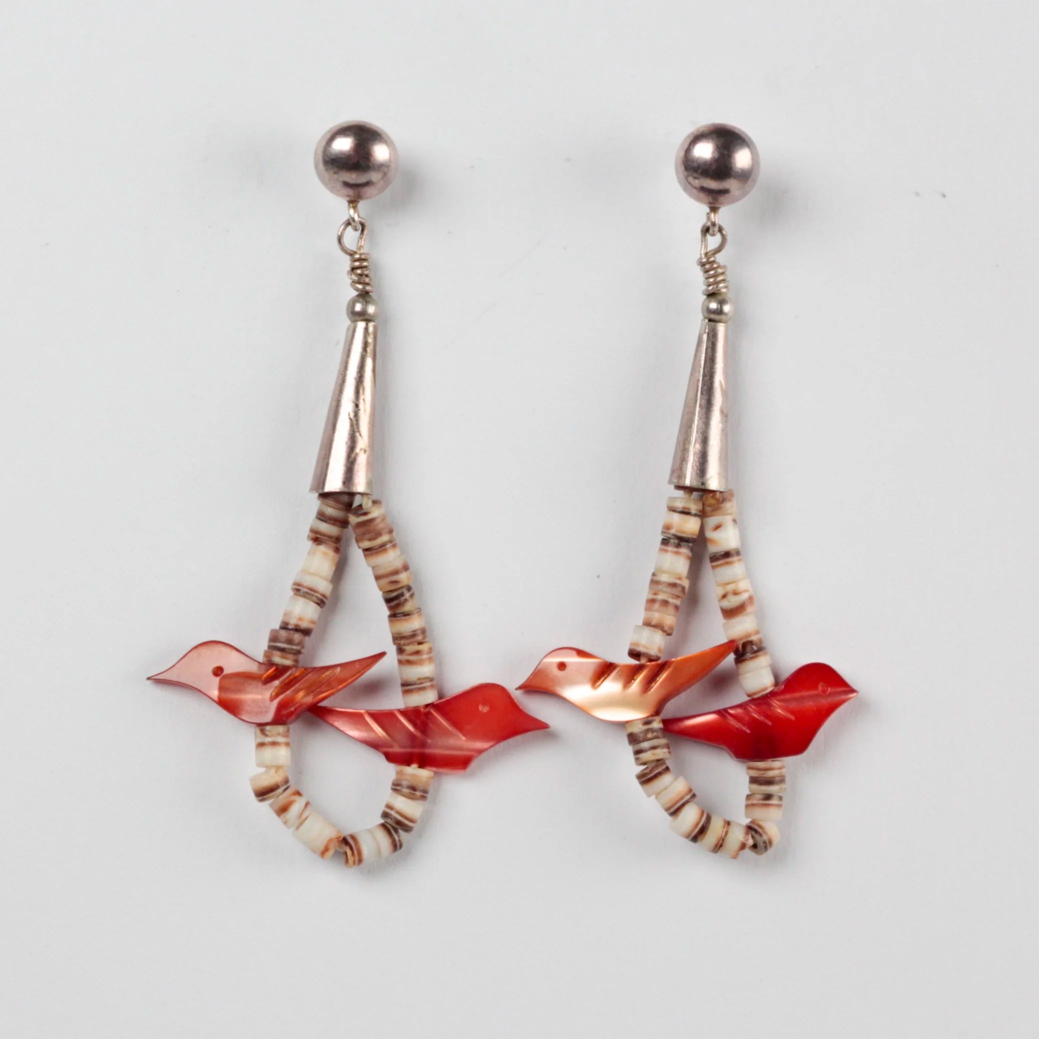 Vintage Bird Fetish Zuni Earrings