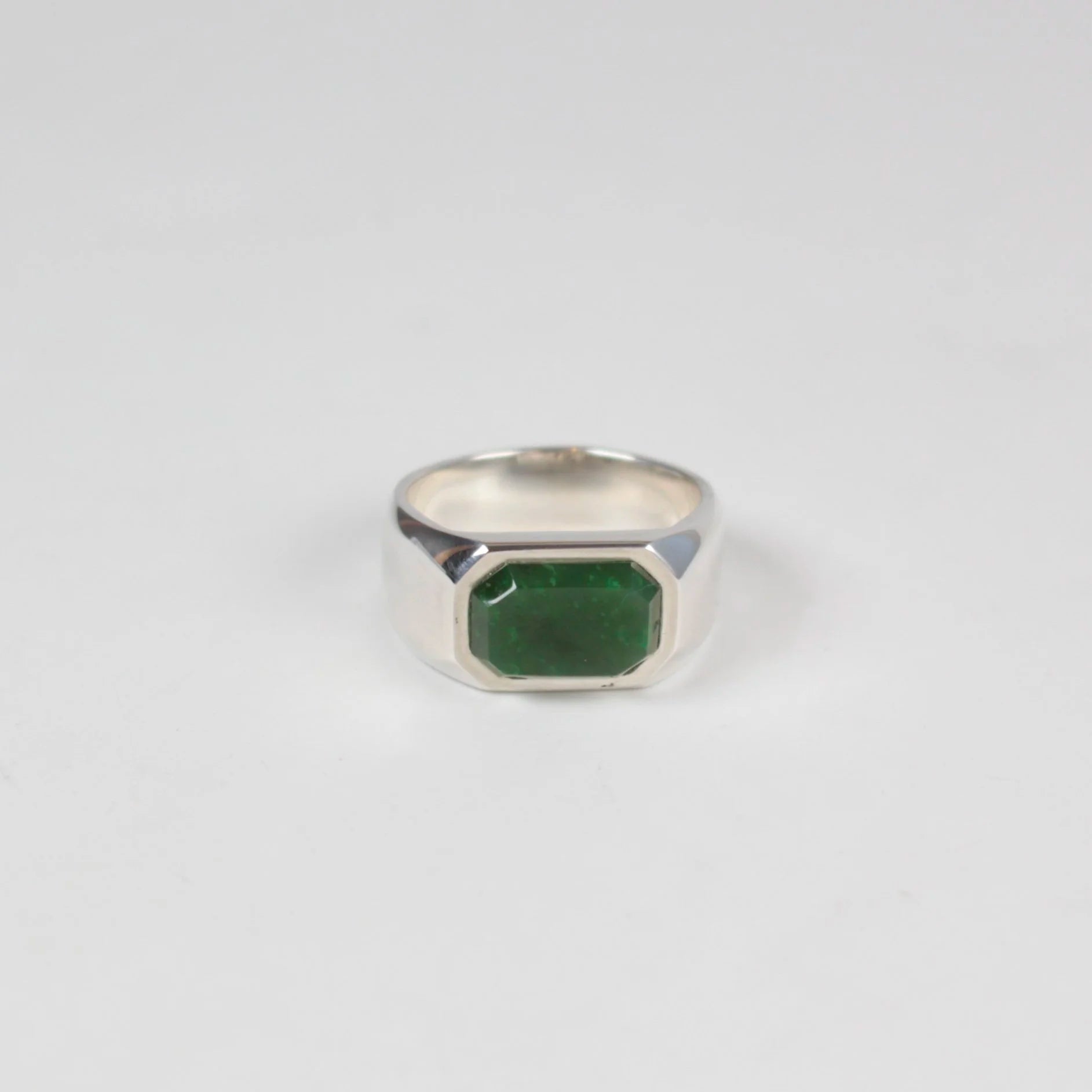 Sebastian Cilento - Brooklyn Signet - Emerald Cut BC Jade