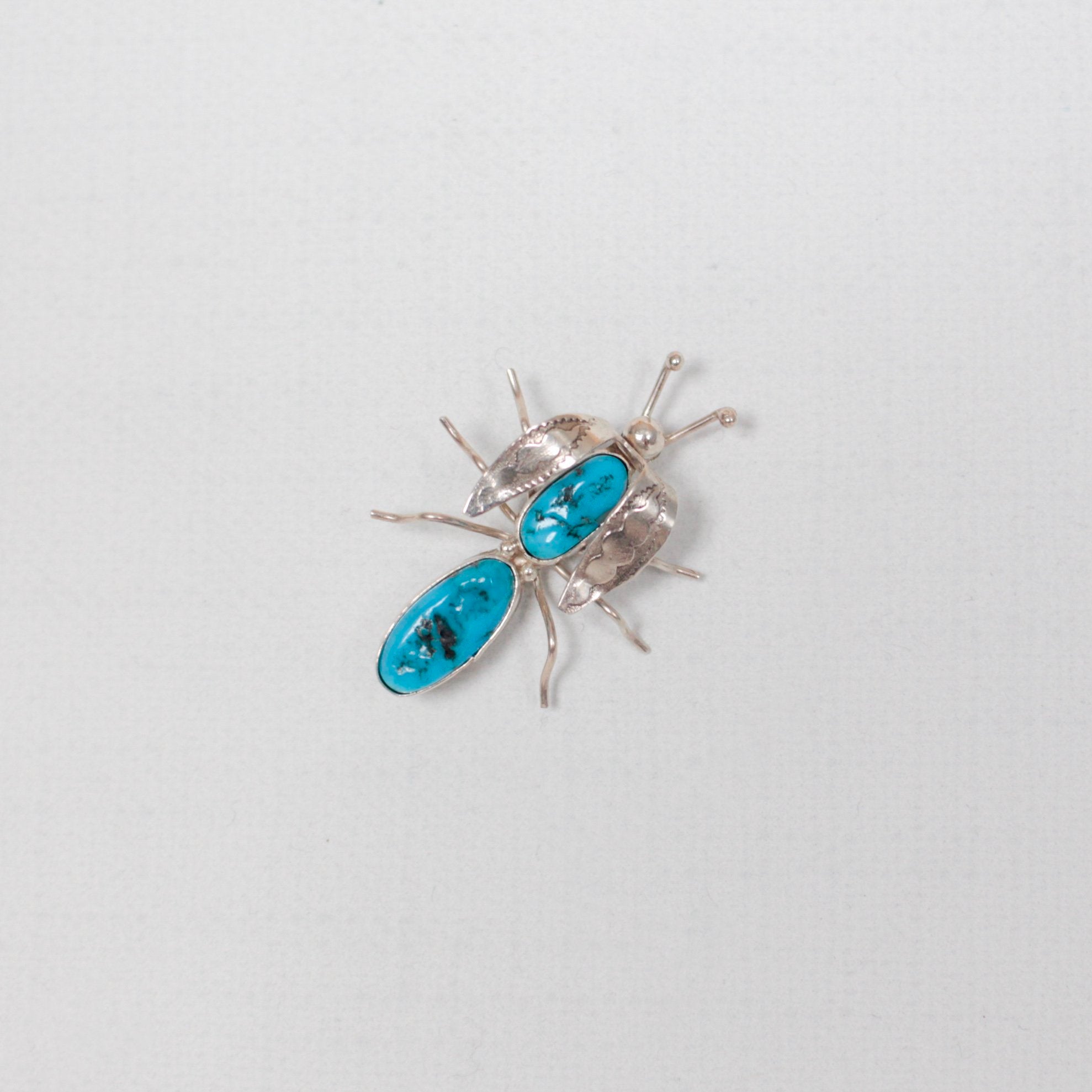 Navajo Kingman Turquoise Bug Pin
