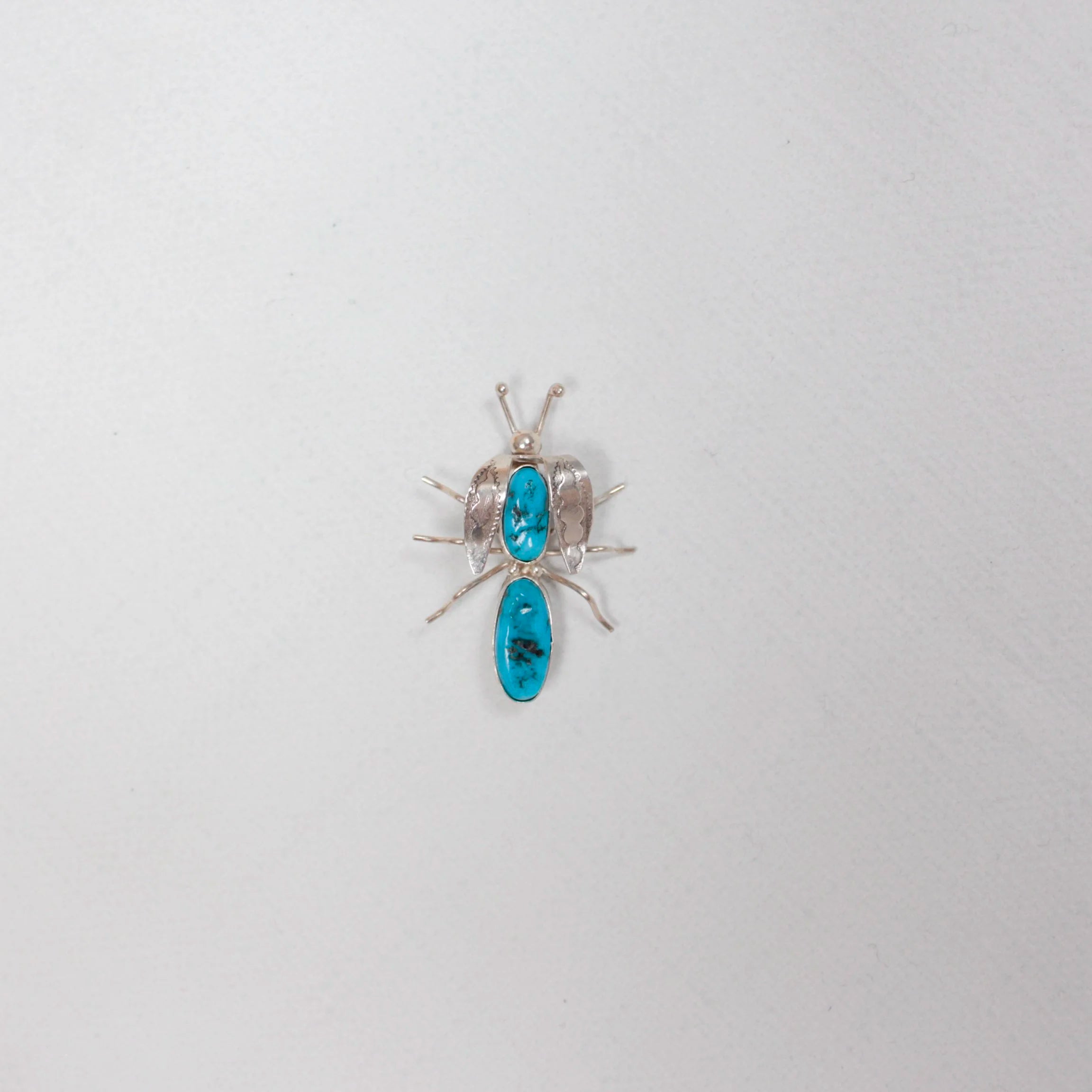 Navajo Kingman Turquoise Bug Pin