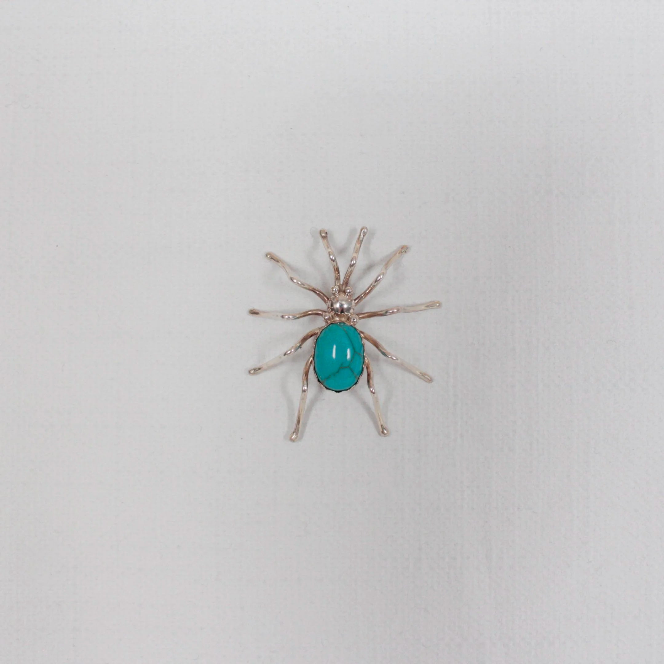 Turquoise Inlay Spider Pin