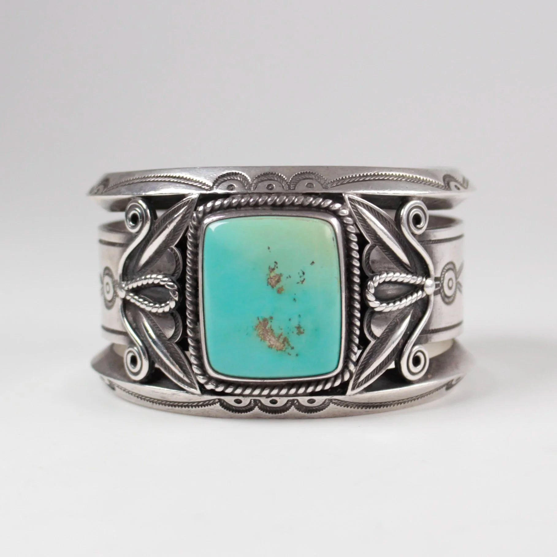 McKee Platero Single Stone Turquoise Inlay Cuff