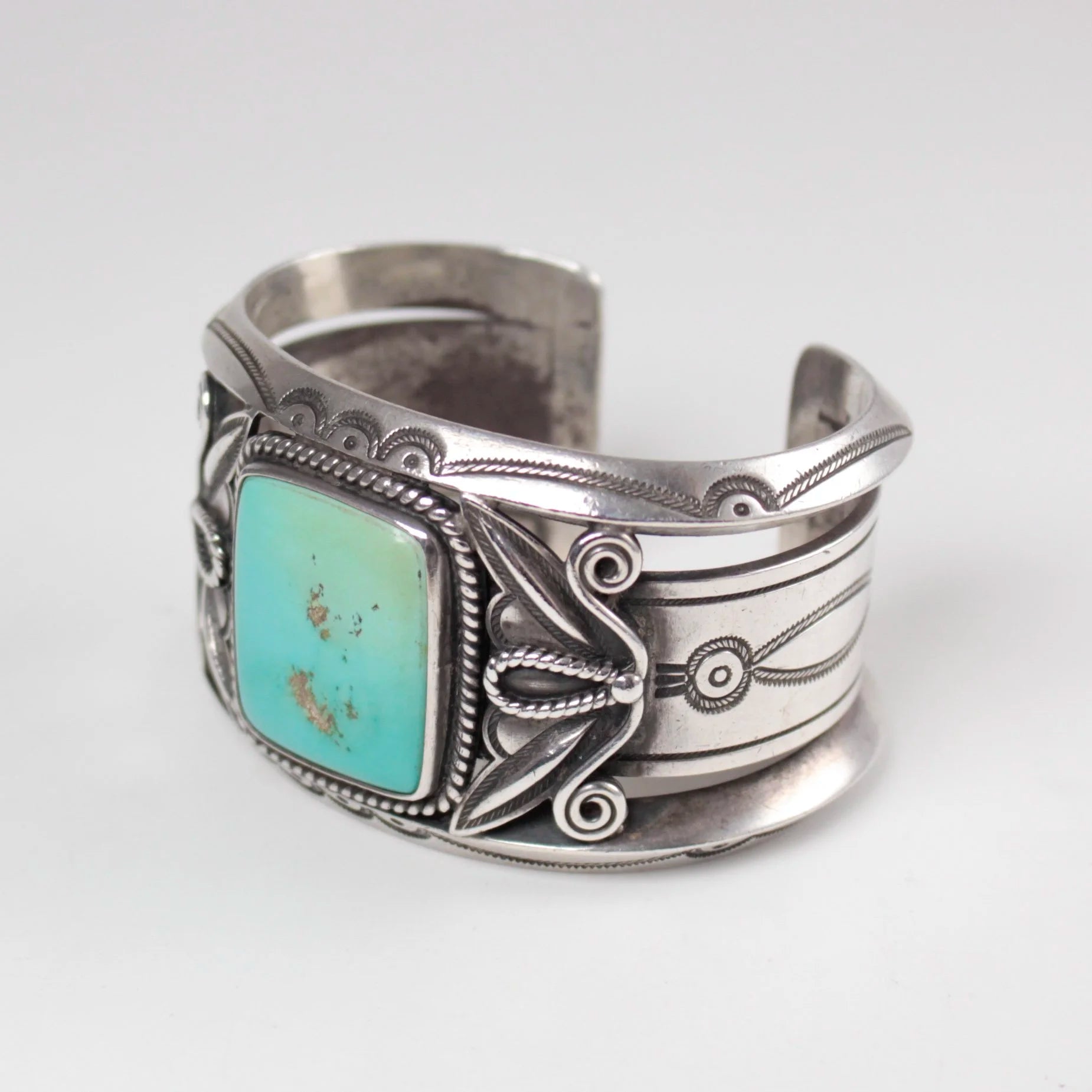 McKee Platero Single Stone Turquoise Inlay Cuff
