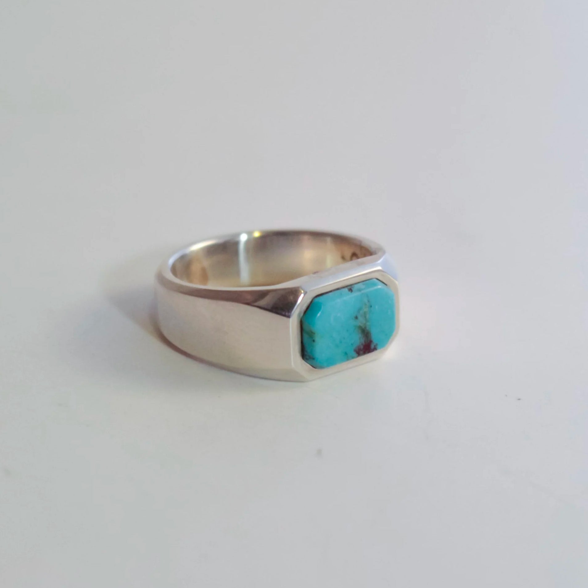 Sebastian Cilento - Narrow Brooklyn Signet - Red Mountain Turquoise