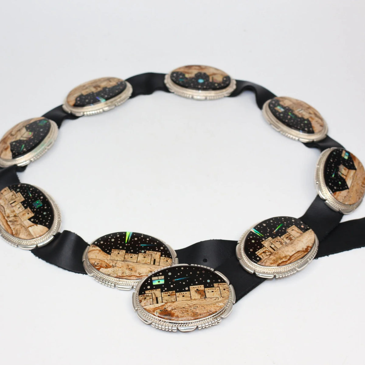 Vintage Calvin Begay Concho Belt