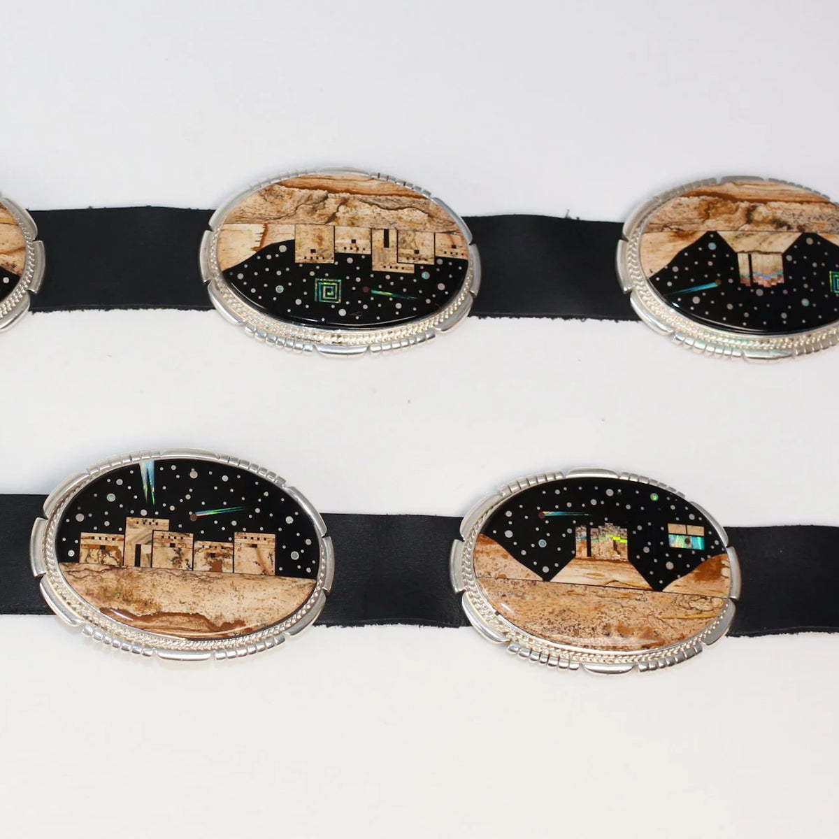 Vintage Calvin Begay Concho Belt