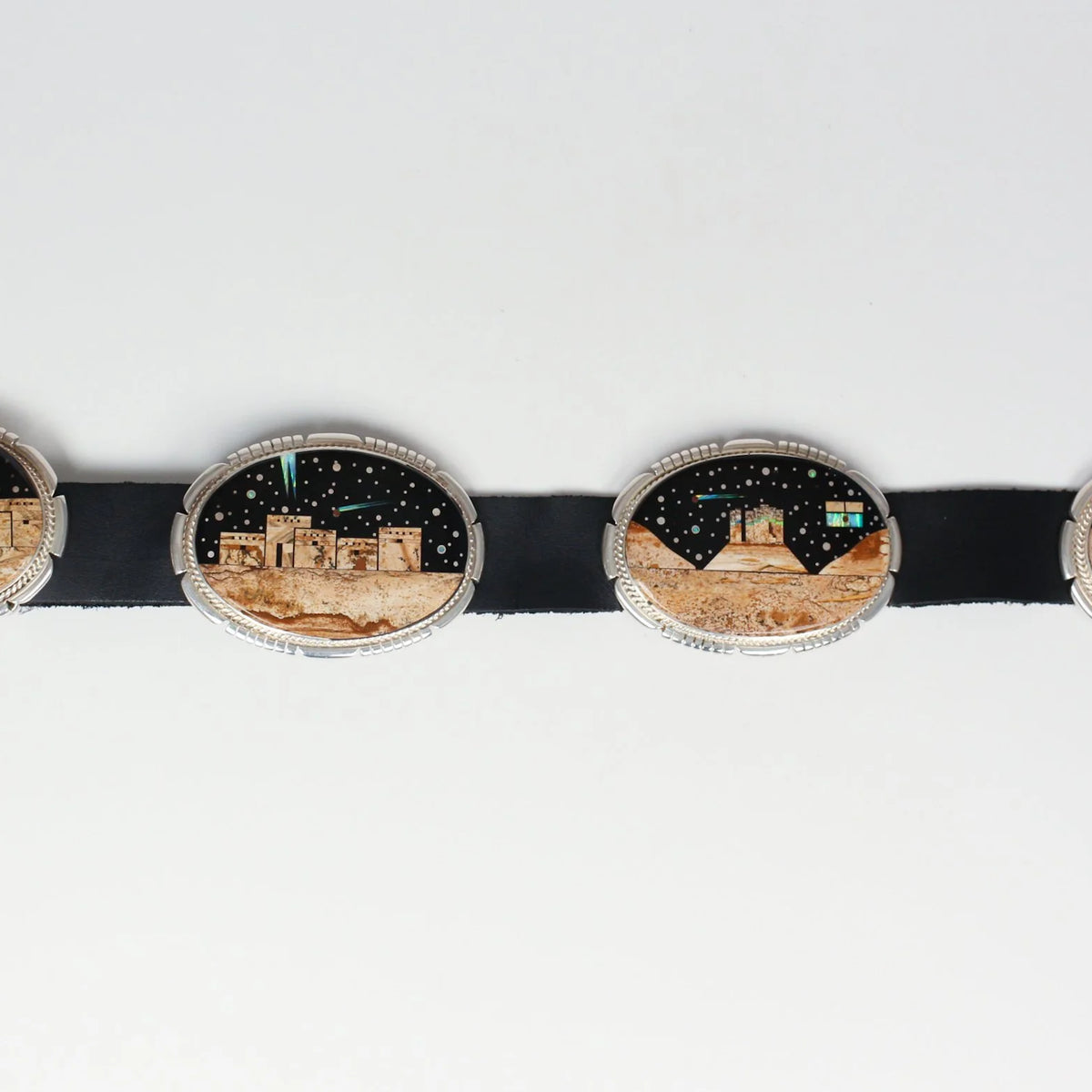 Vintage Calvin Begay Concho Belt
