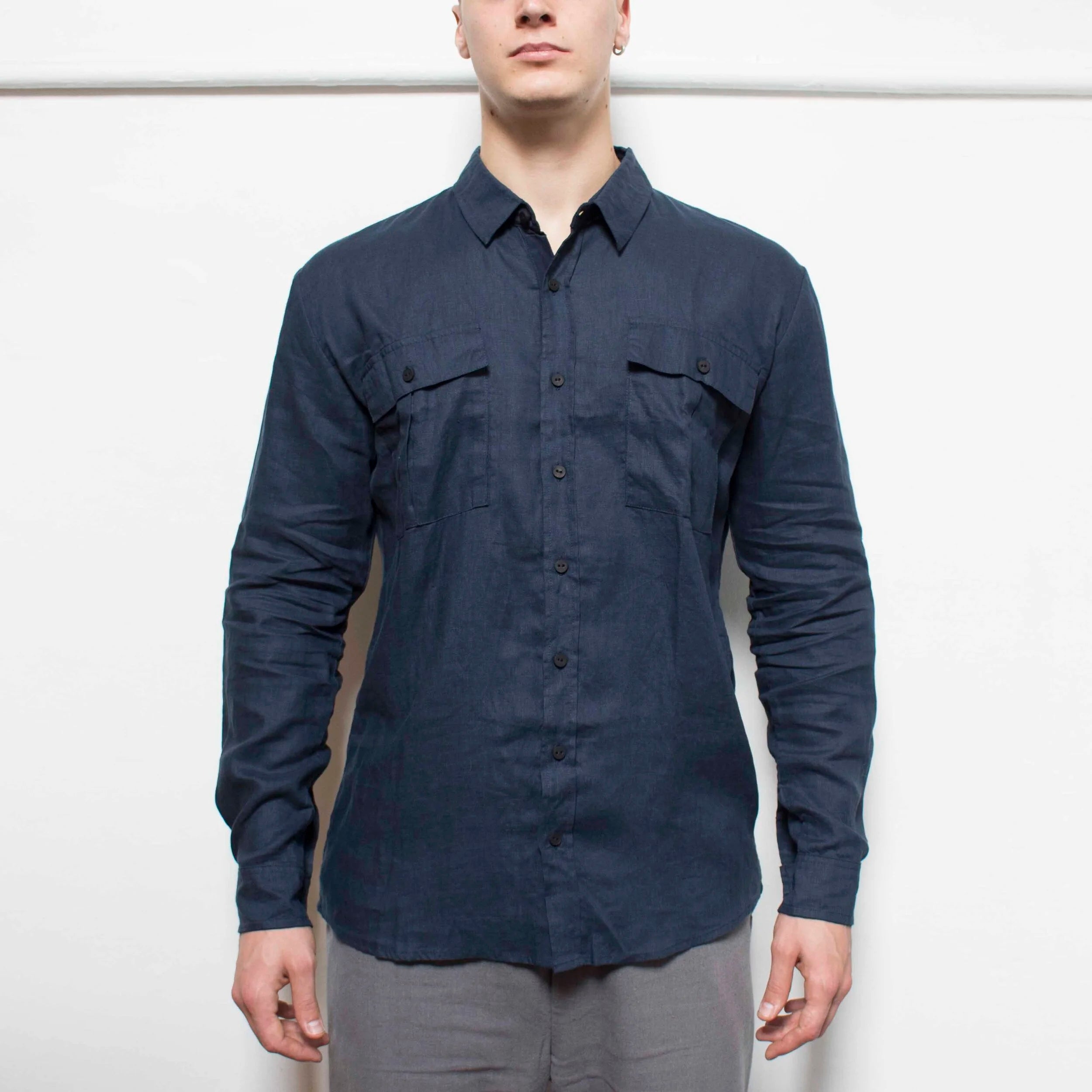 Non-Type - Cargo Shirt Linen Navy