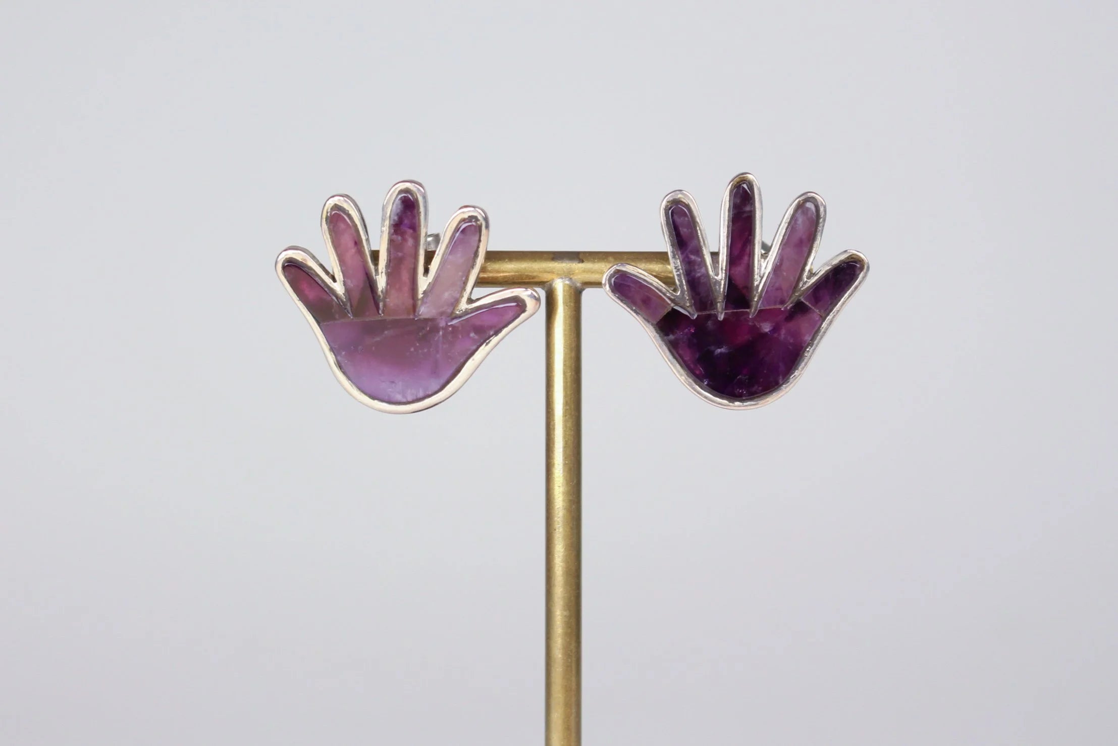 William Spratling - Amethyst Hand Earrings