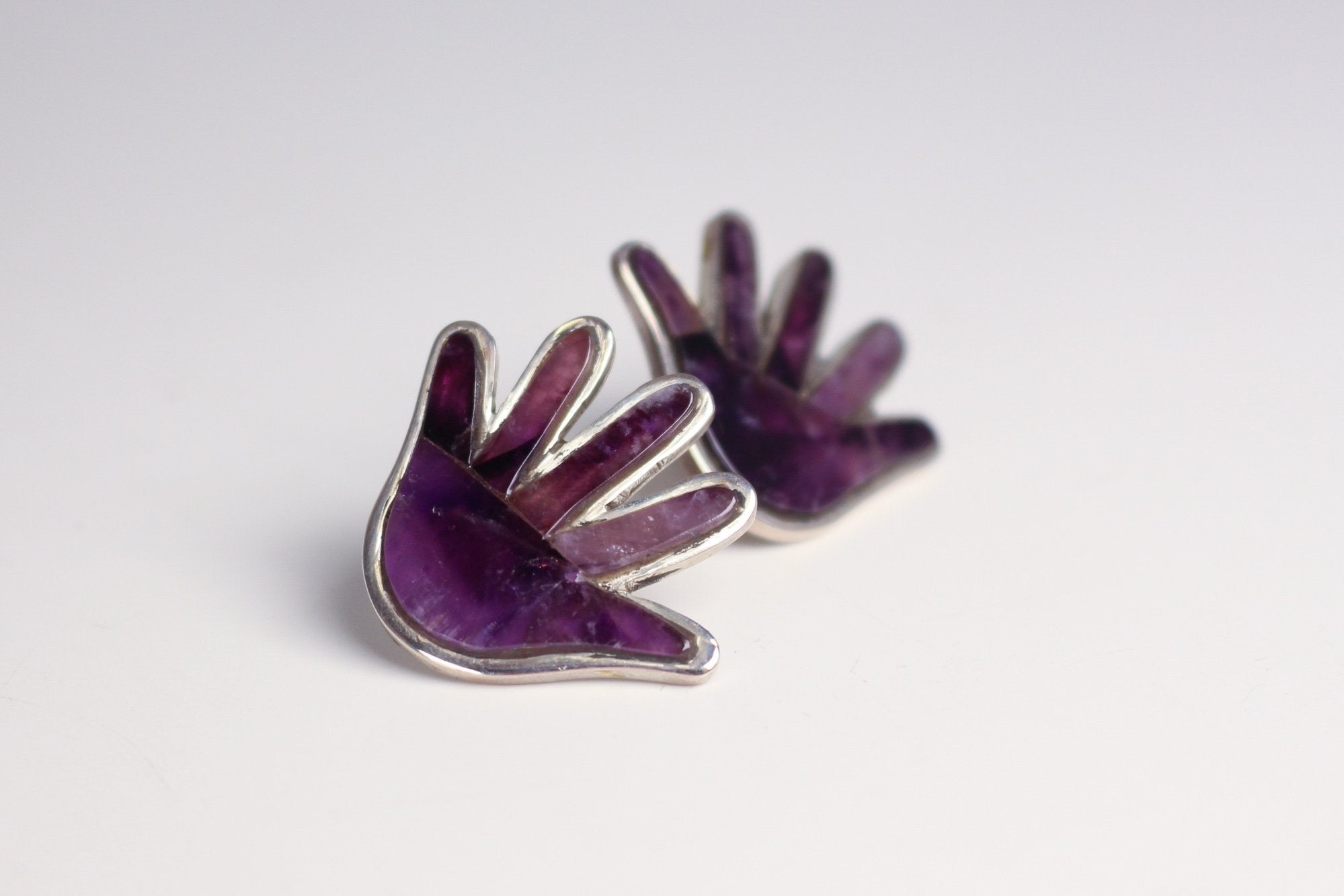 William Spratling - Amethyst Hand Earrings