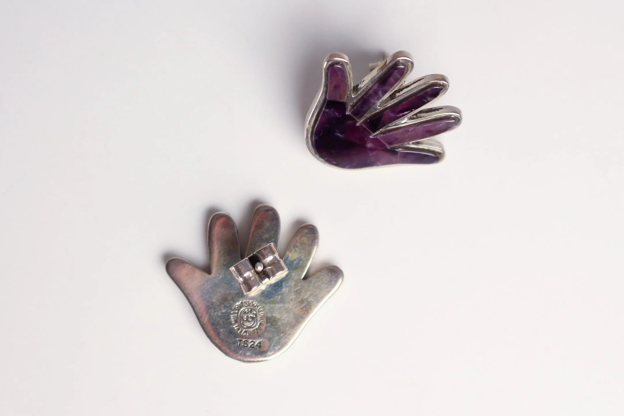 William Spratling - Amethyst Hand Earrings