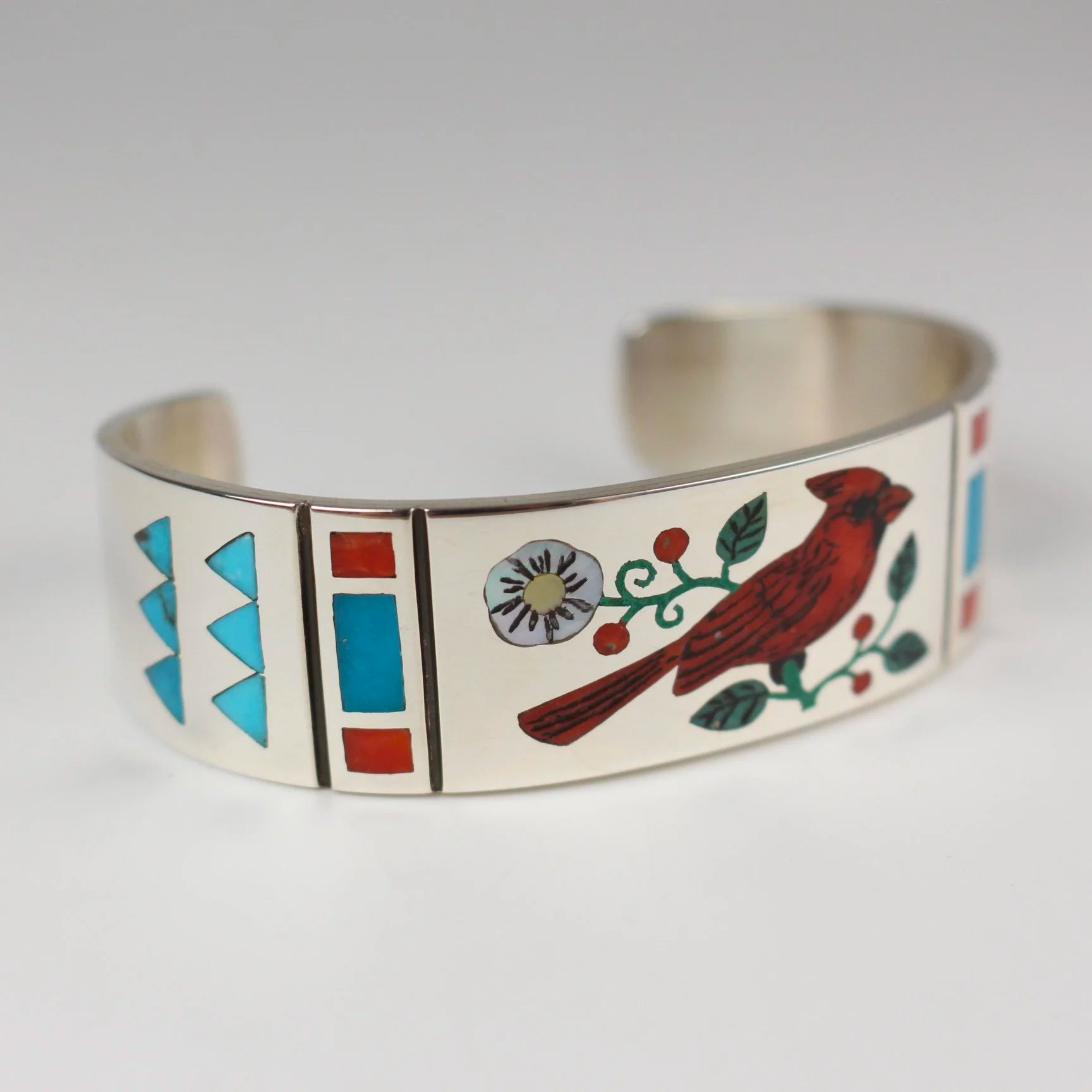Ultra Fine Zuni Inlay Cardinal Cuff