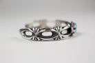 Narrow Sandcast Cuff with Turquoise