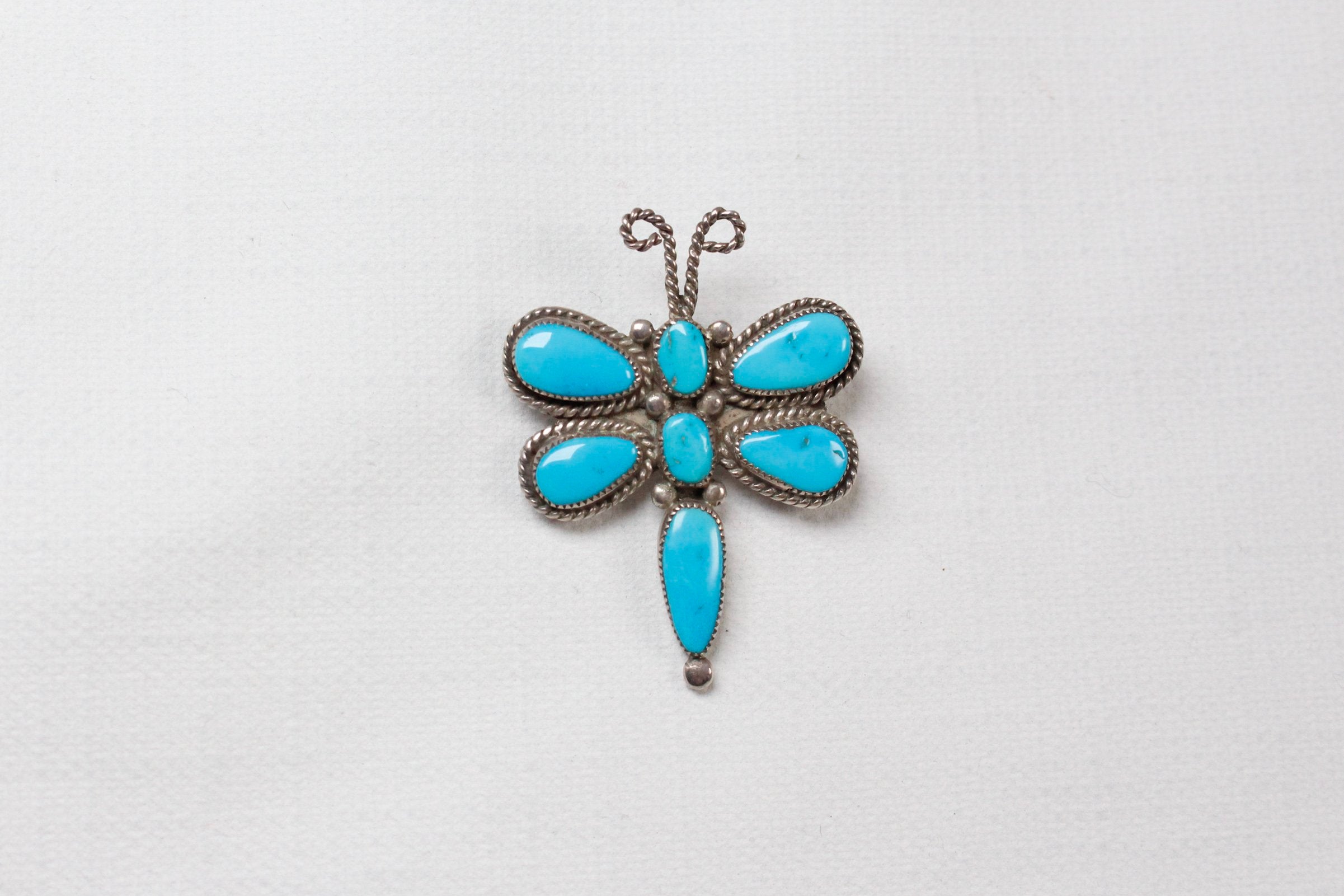 Zuni Turquoise Inlay Dragonfly PIn
