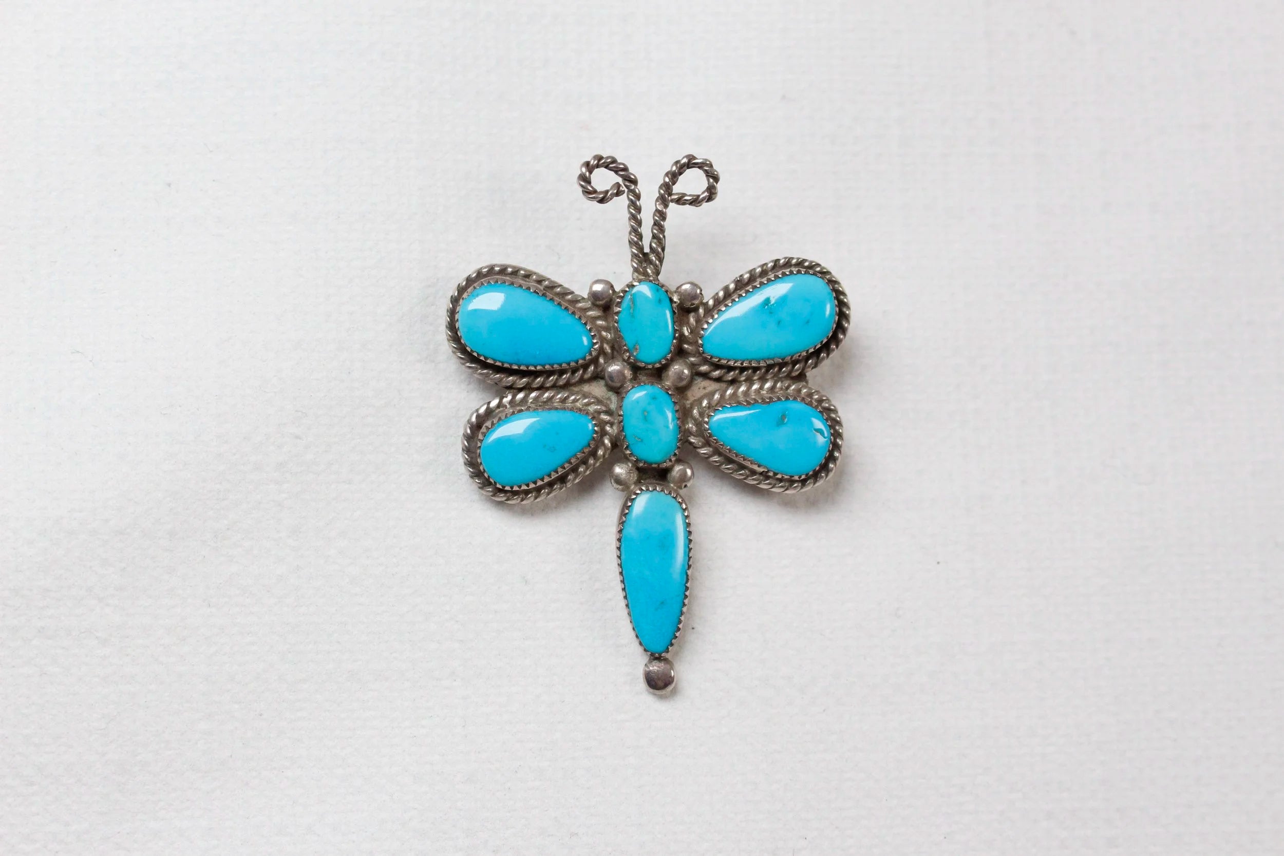 Zuni Turquoise Inlay Dragonfly PIn