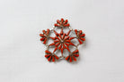 Zuni Coral Petit Point Brooch