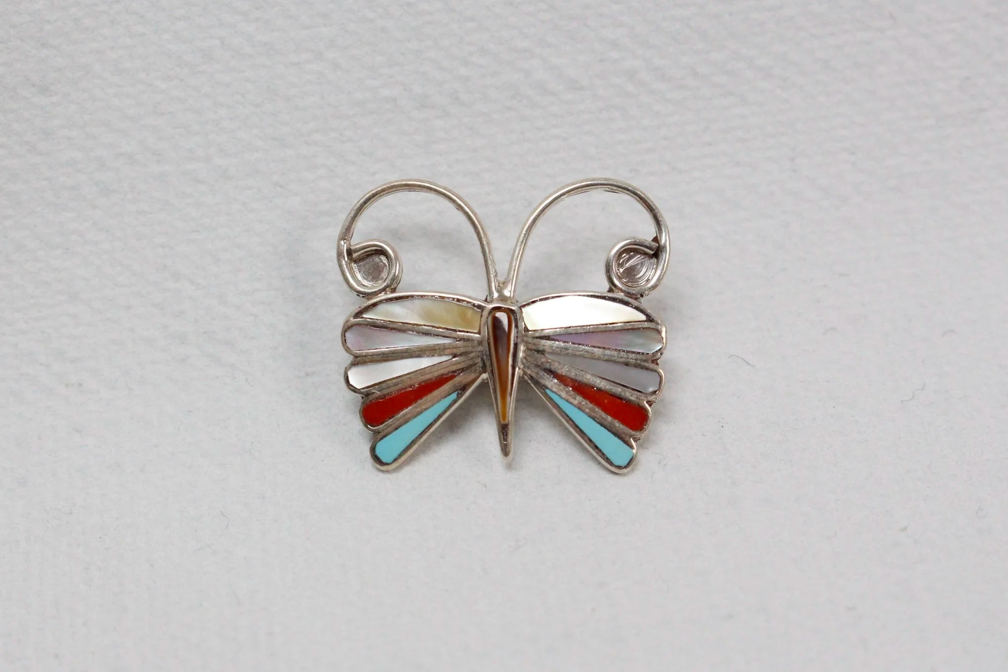 Zuni Inlay Butterfly Pin
