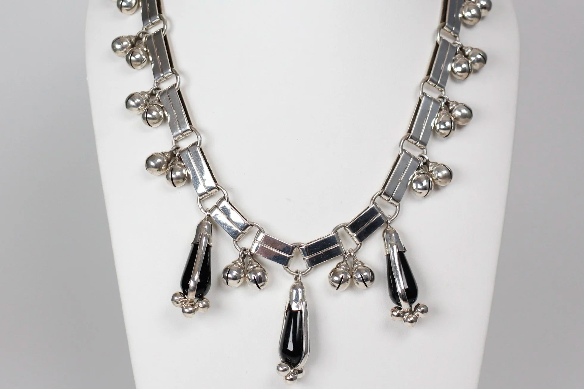 William Spratling - Cascabels Necklace with Obsidian Drops
