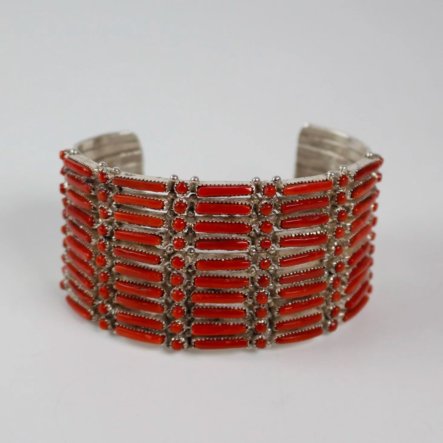 Zuni Coral Petit Point - Needle Work Cuff