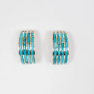 Zuni 4 Roil half hoop channel inlay earrings
