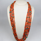 Antique 6 strand Pueblo Coral necklace