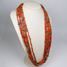 Antique 6 strand Pueblo Coral necklace